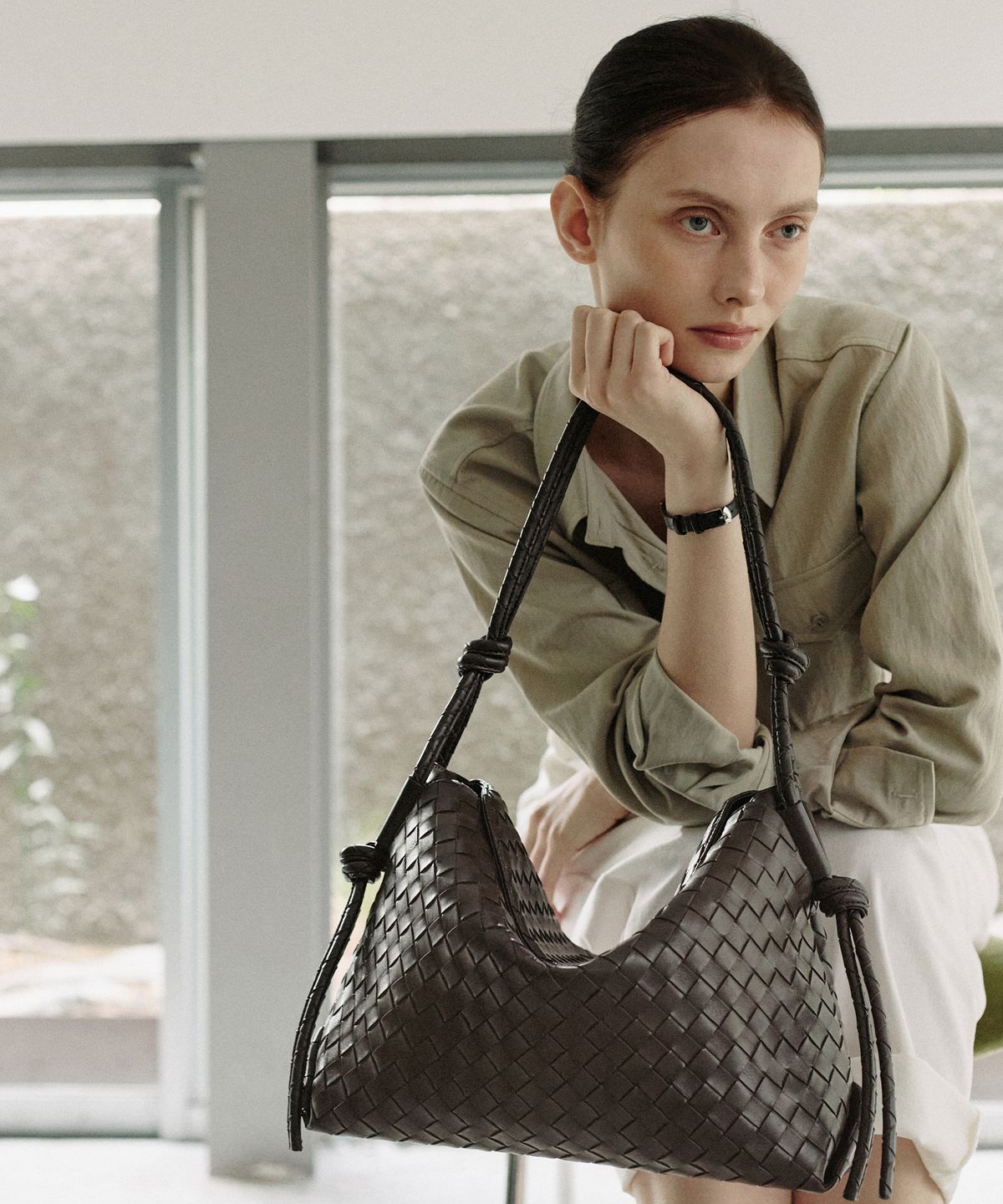 모어모르(MOREMORR) NODI BAG _ weaving brown 위빙백