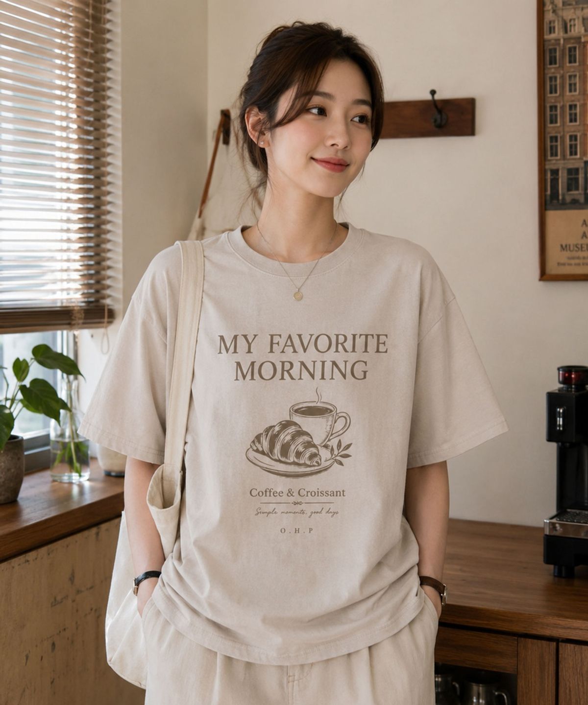 원헌드레드퍼센트(OHP) OHPxJOY4 페이버릿모닝 피그먼트 반팔티