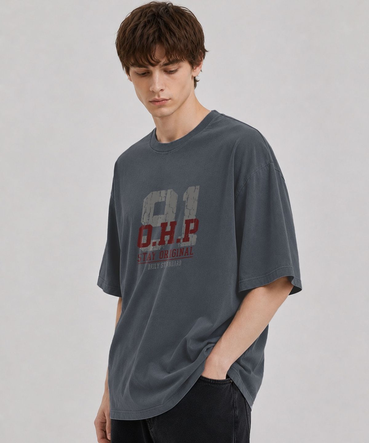 원헌드레드퍼센트(OHP) OHPxJOY 스테이오리지널 피그먼트 반팔티
