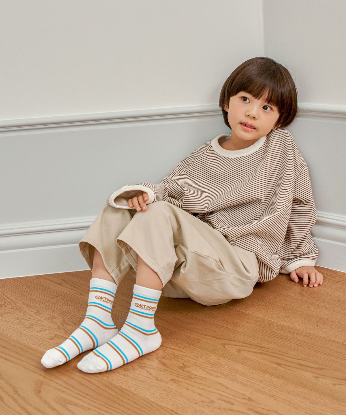 아웃도어 프로덕츠 키즈(OUTDOOR PRODUCTS KIDS) 키즈 캔디 스트라이프 중목 5족 (2color)