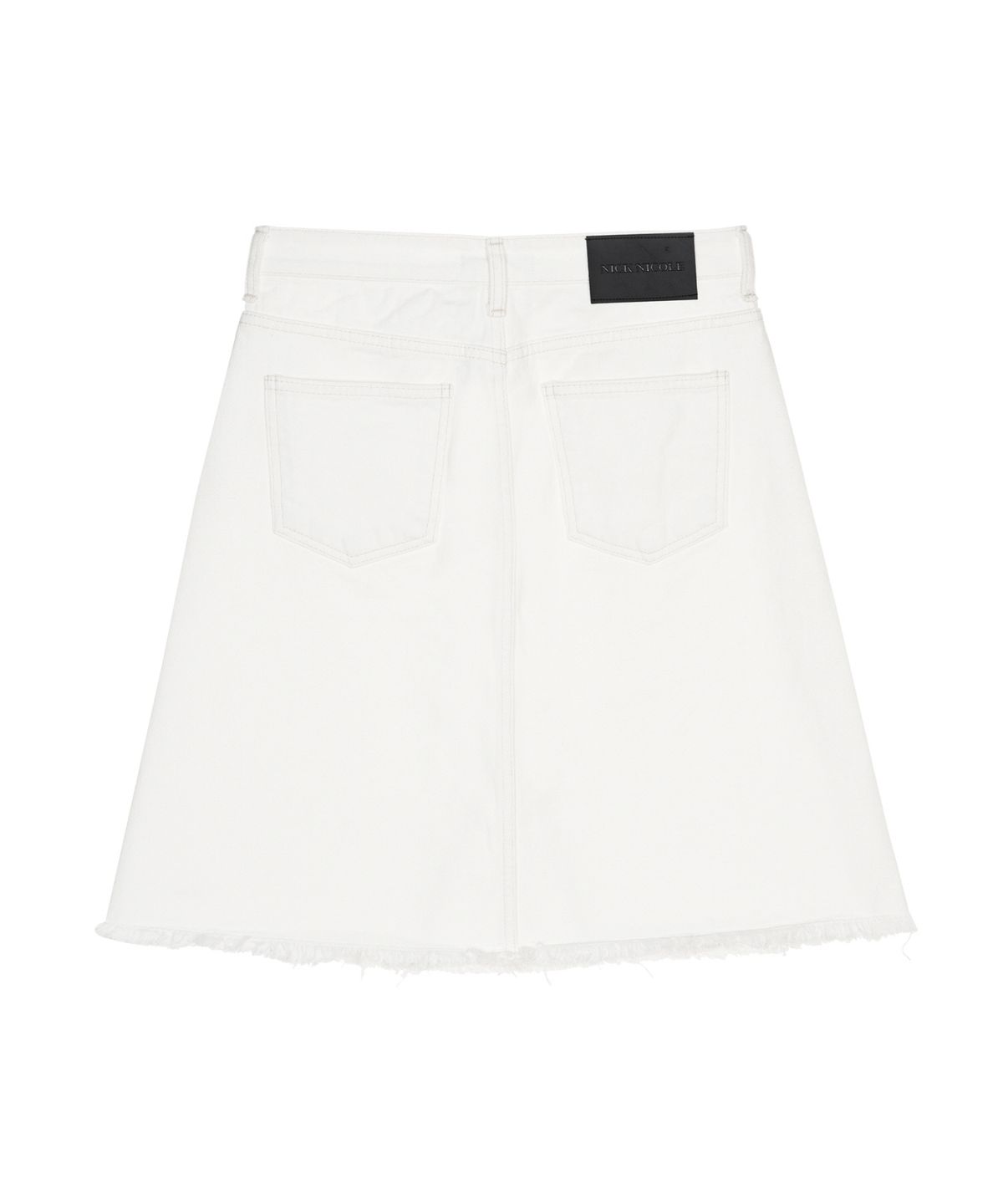 닉앤니콜(NICK&NICOLE) RAW CUT MIDI DENIM SKIRT_IVORY