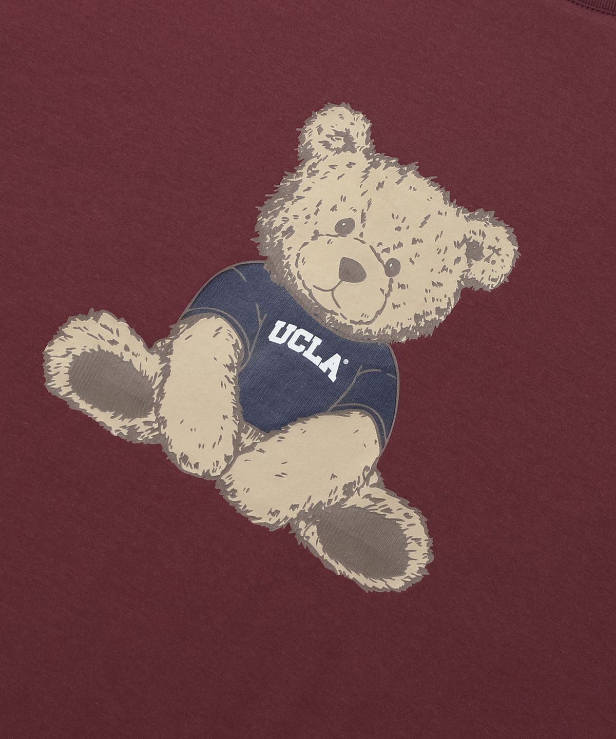 유씨엘에이(UCLA) 남녀공용 릴 베어 오버핏 티셔츠[BURGANDY](UC6STAD)