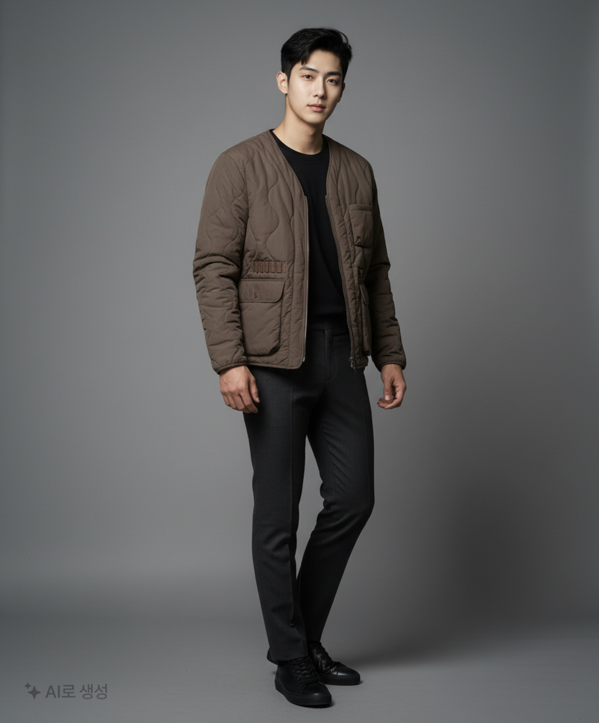 모노플로우(MONOFLOW) 퀼팅 집업 가디건 QUILTED ZIP-UP CARDIGAN M