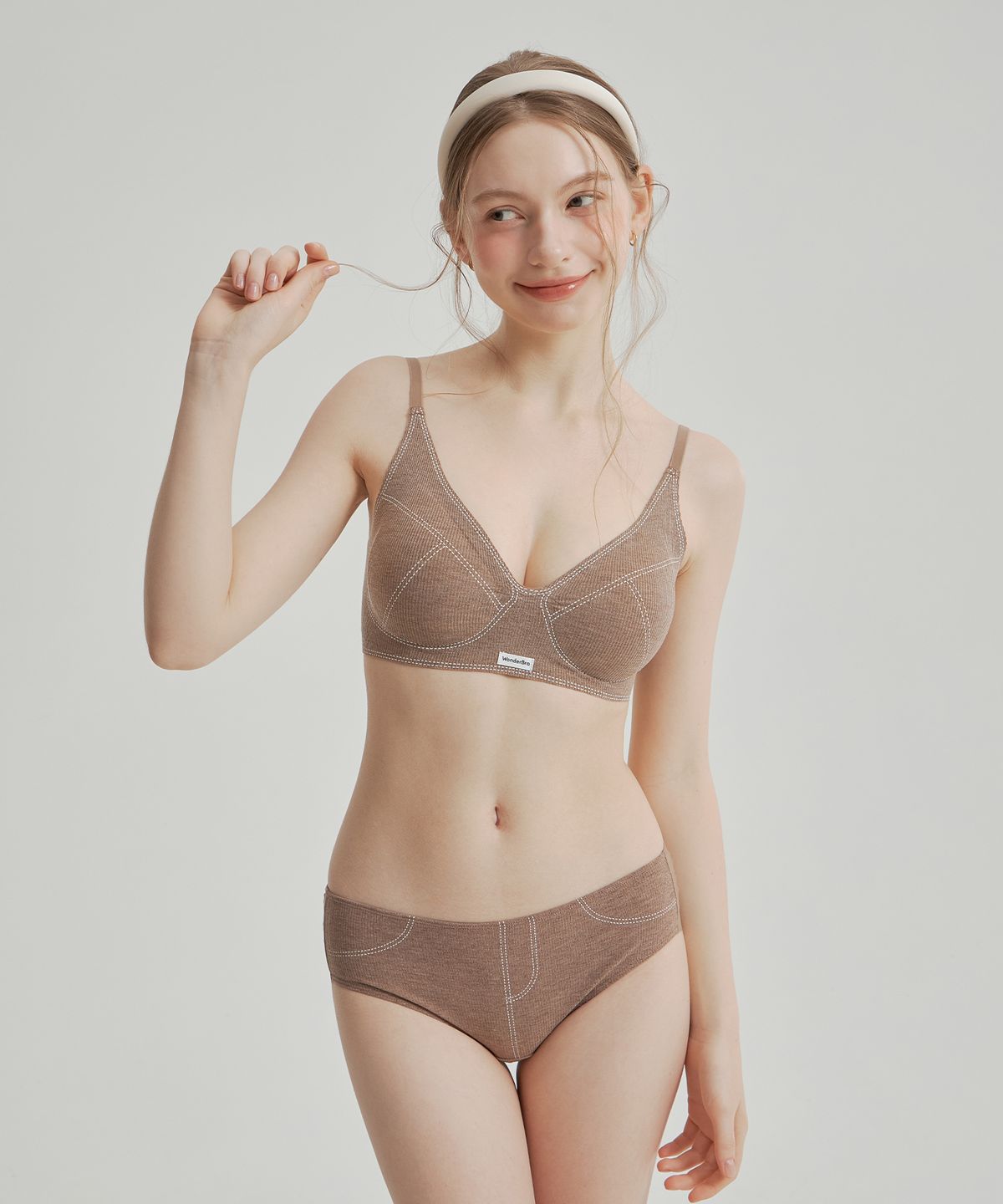 원더브라(WONDERBRA) [4SET] 스티치 퓨징 브라팬티