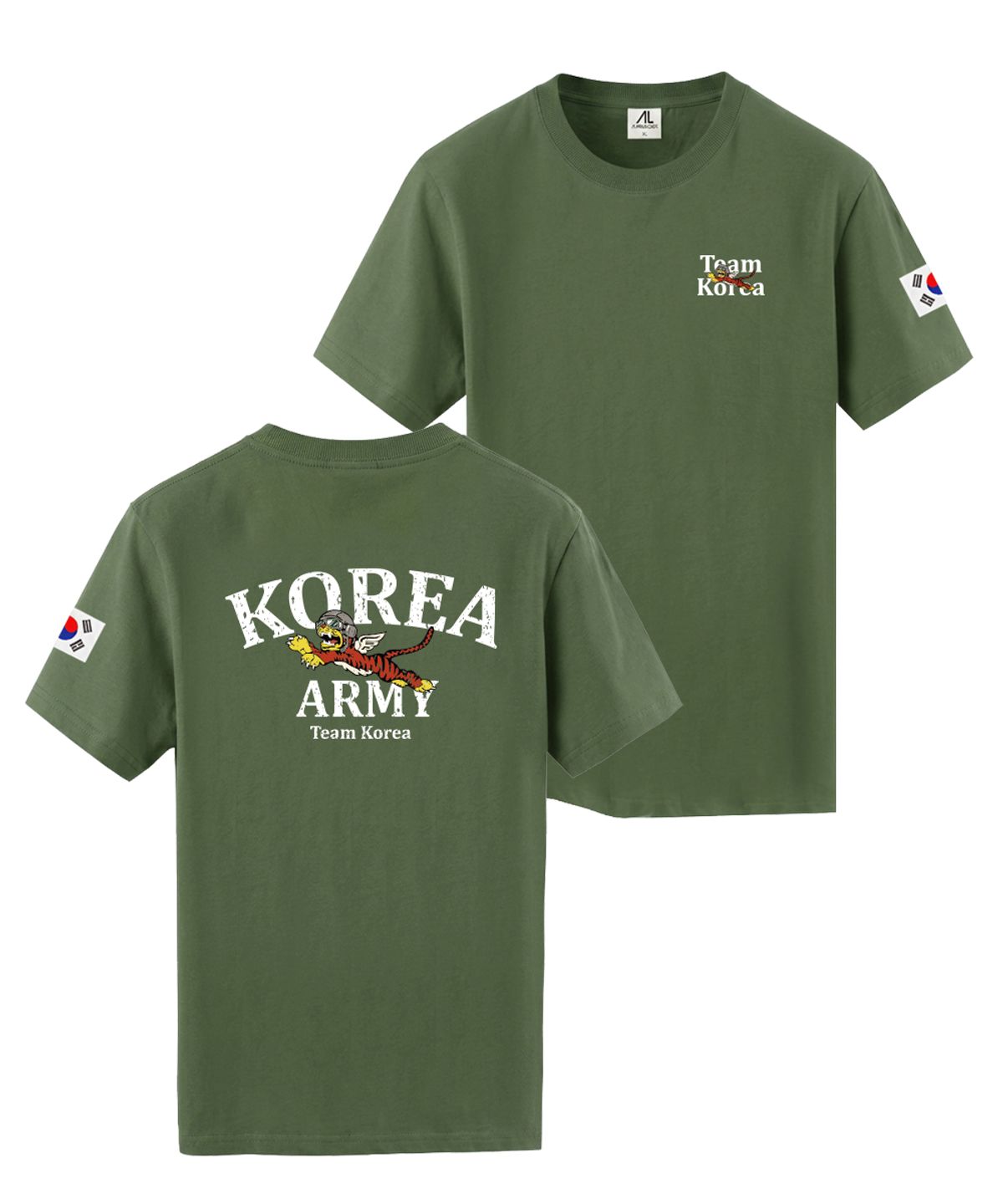 엠블룩(AMBLELOOK) 프리미엄 면스판 로카 반팔티 TIGER ARMY (3color)