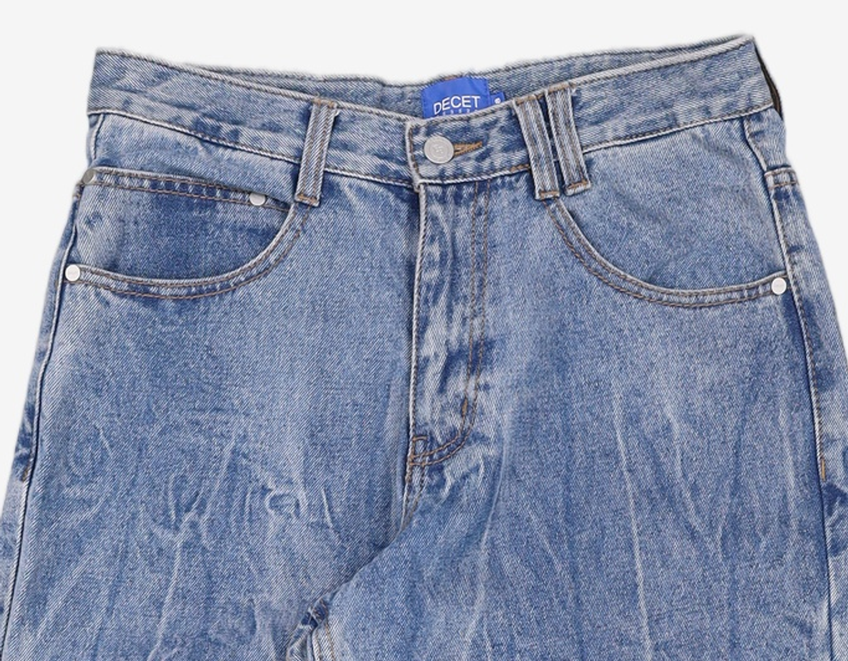 데케트(DECET) Mid Rise Wide Jeans DCPT027BlueCenter 28
