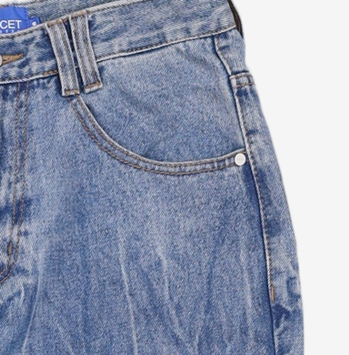 데케트(DECET) Mid Rise Wide Jeans DCPT027BlueCenter 28