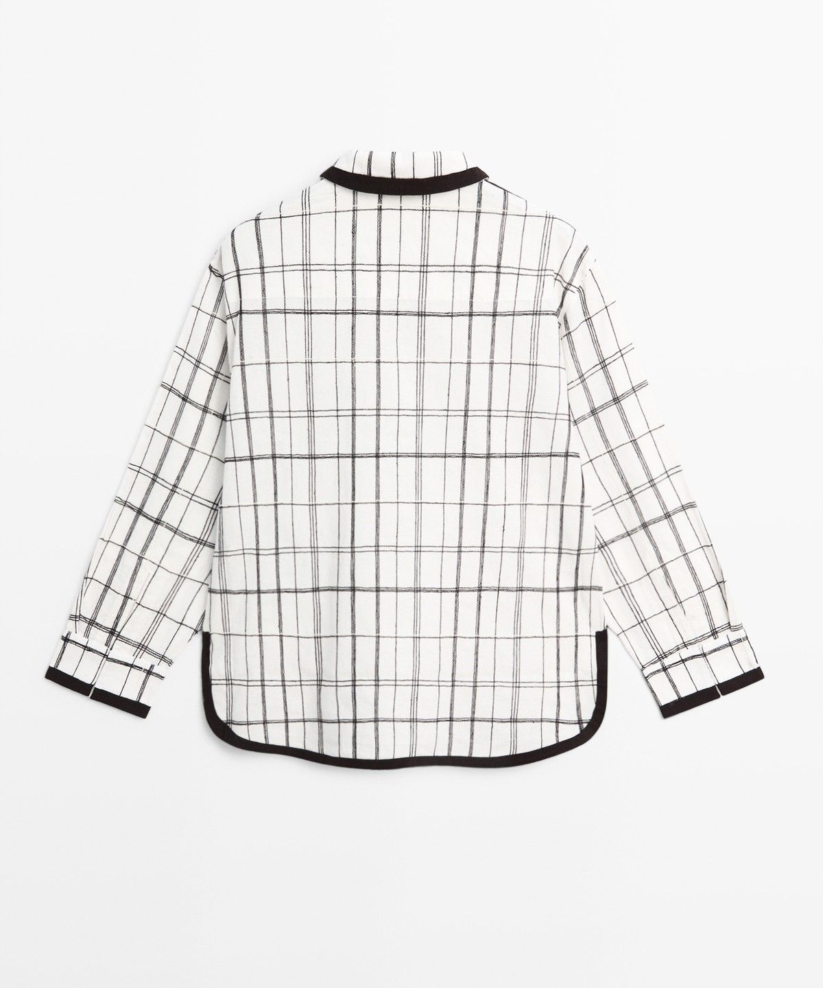 마시모두띠(MASSIMO DUTTI) 코튼 혼방 체크 셔츠