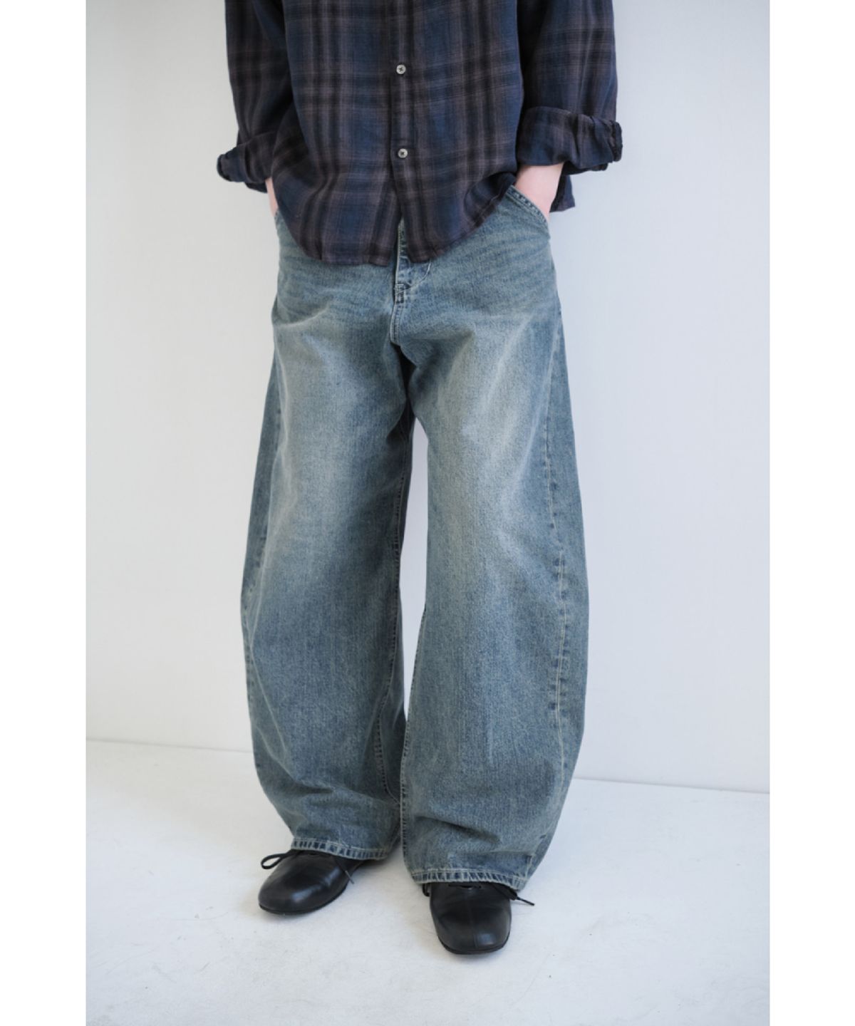 해칭룸(HATCHINGROOM) Wide Curve Jeans Vintage Blue