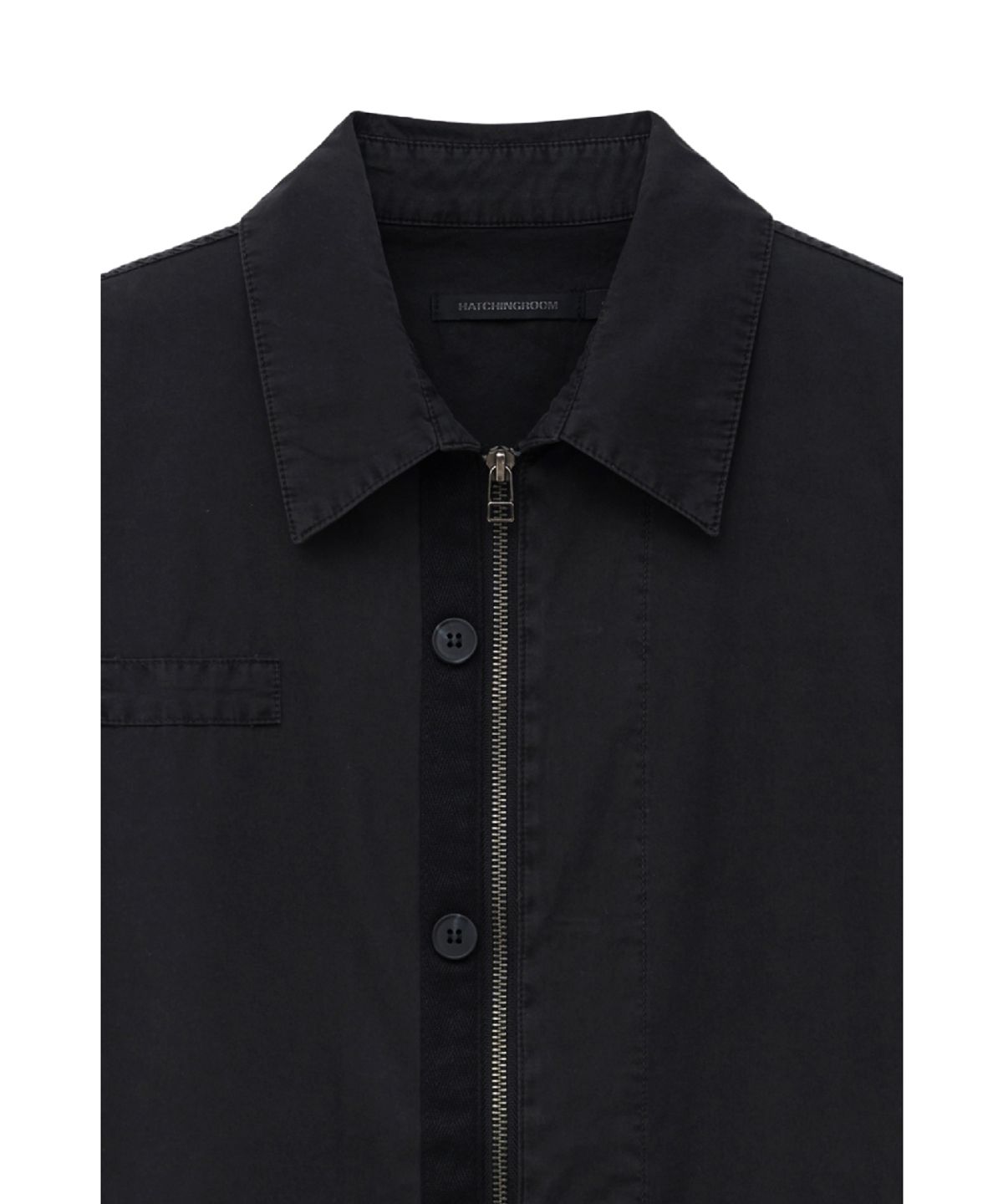 해칭룸(HATCHINGROOM) Boxer Shirket Long Dyed Black