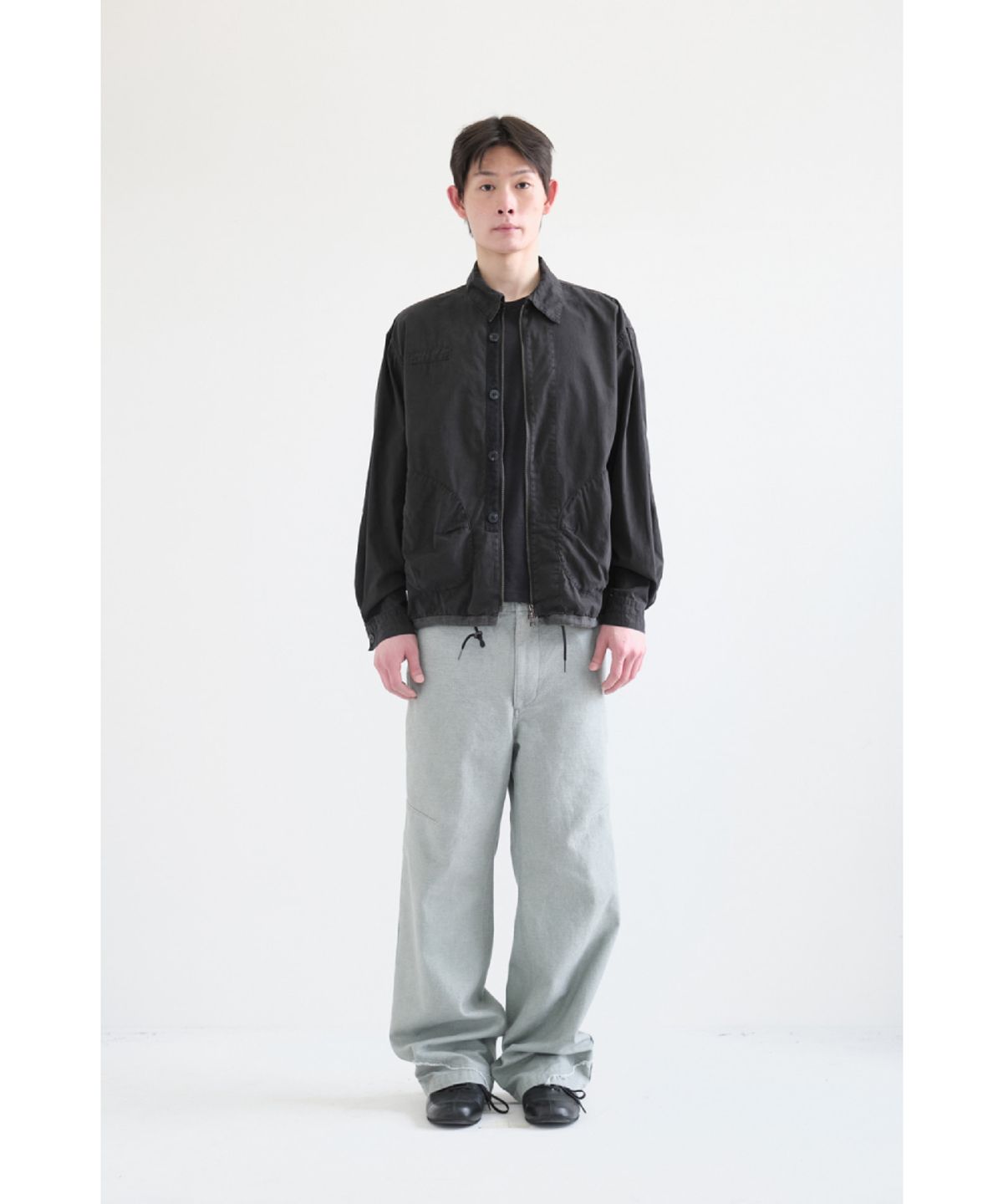 해칭룸(HATCHINGROOM) Boxer Shirket Long Dyed Black