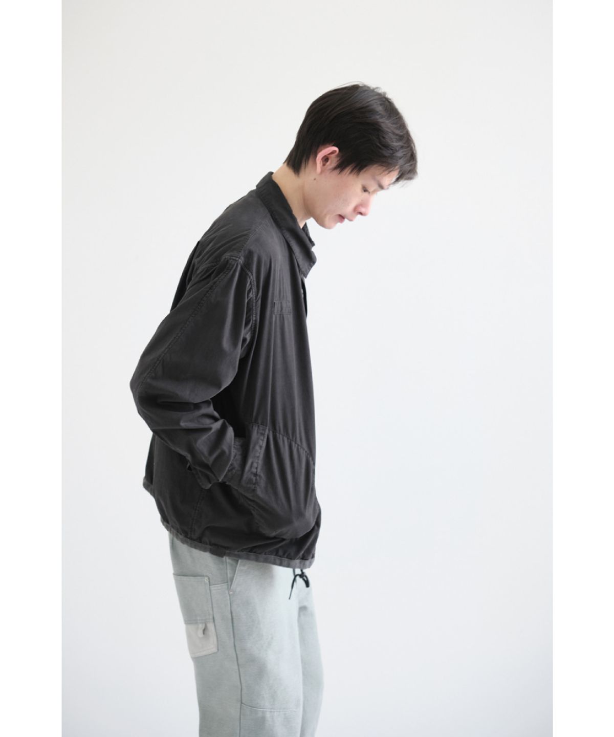 해칭룸(HATCHINGROOM) Boxer Shirket Long Dyed Black