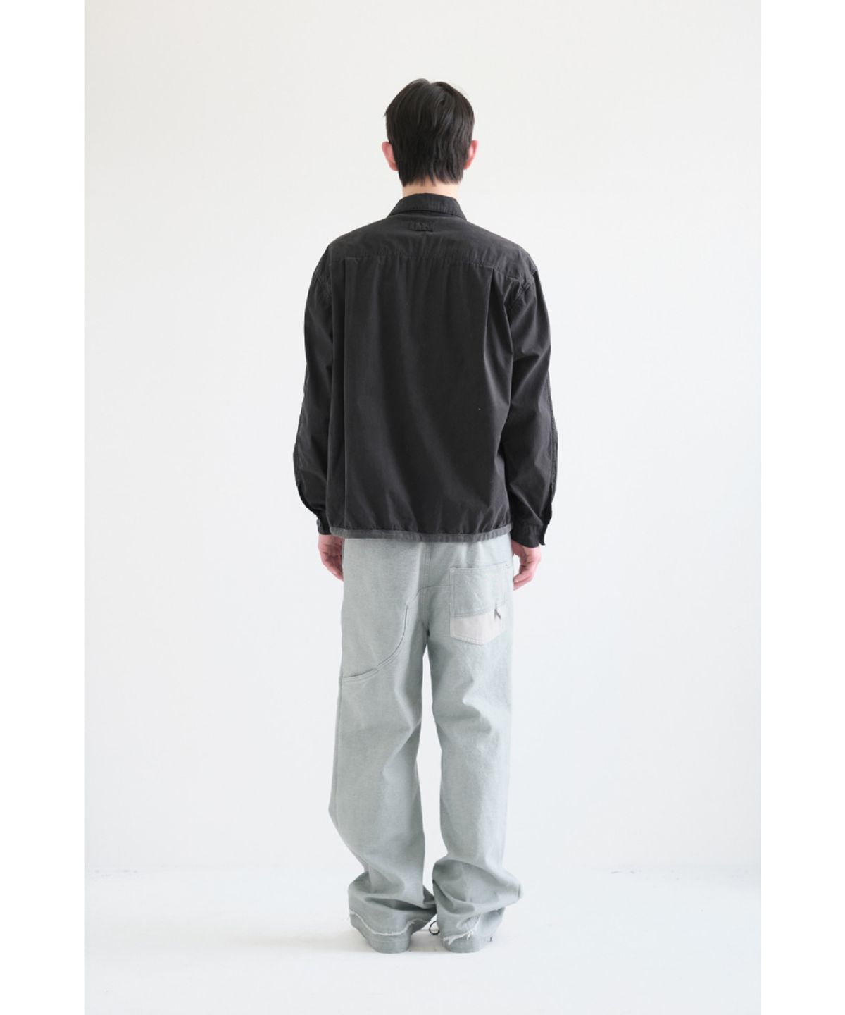 해칭룸(HATCHINGROOM) Boxer Shirket Long Dyed Black