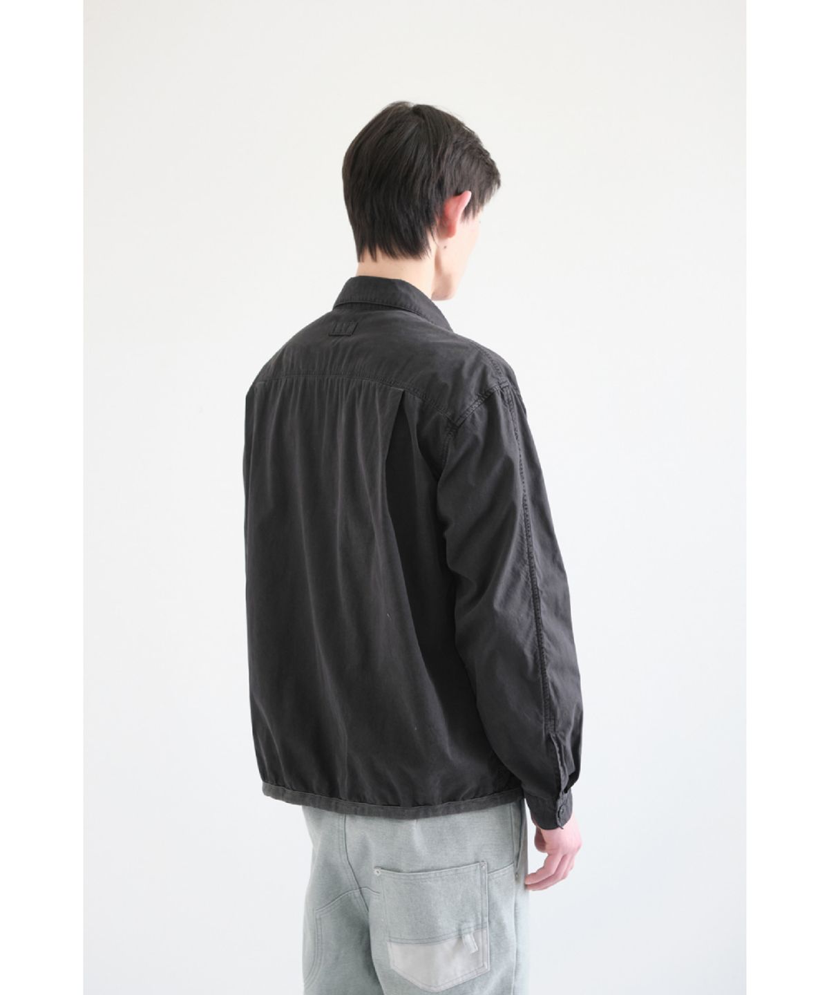 해칭룸(HATCHINGROOM) Boxer Shirket Long Dyed Black