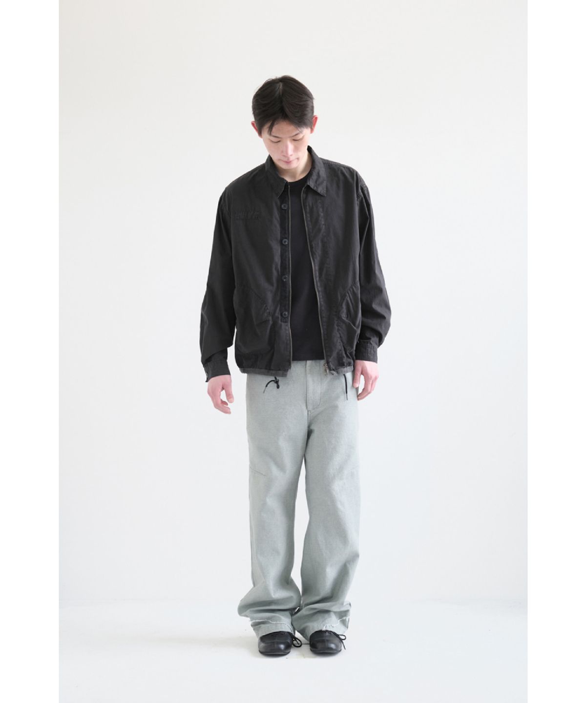 해칭룸(HATCHINGROOM) Boxer Shirket Long Dyed Black