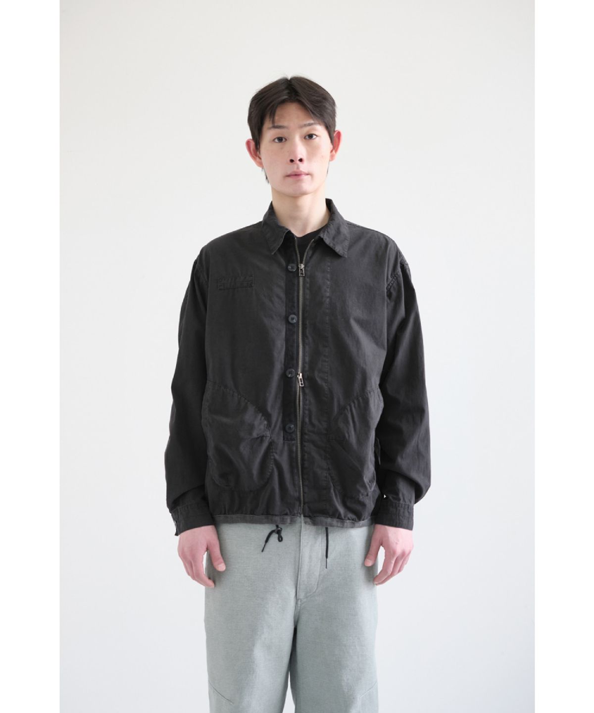 해칭룸(HATCHINGROOM) Boxer Shirket Long Dyed Black