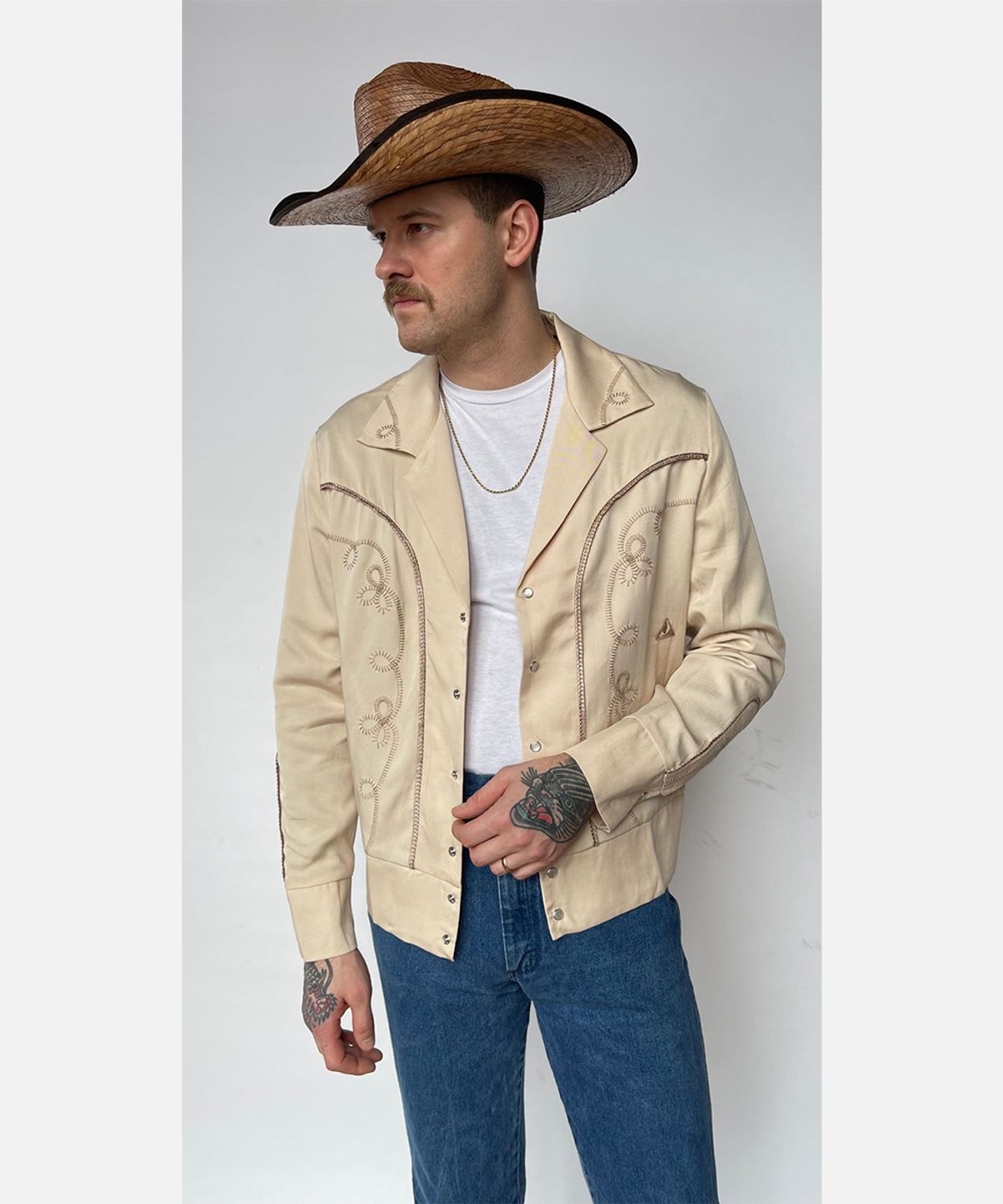 에이치바씨(HBARC) BOLERO MENS JACKET - BEIGE/WHITE