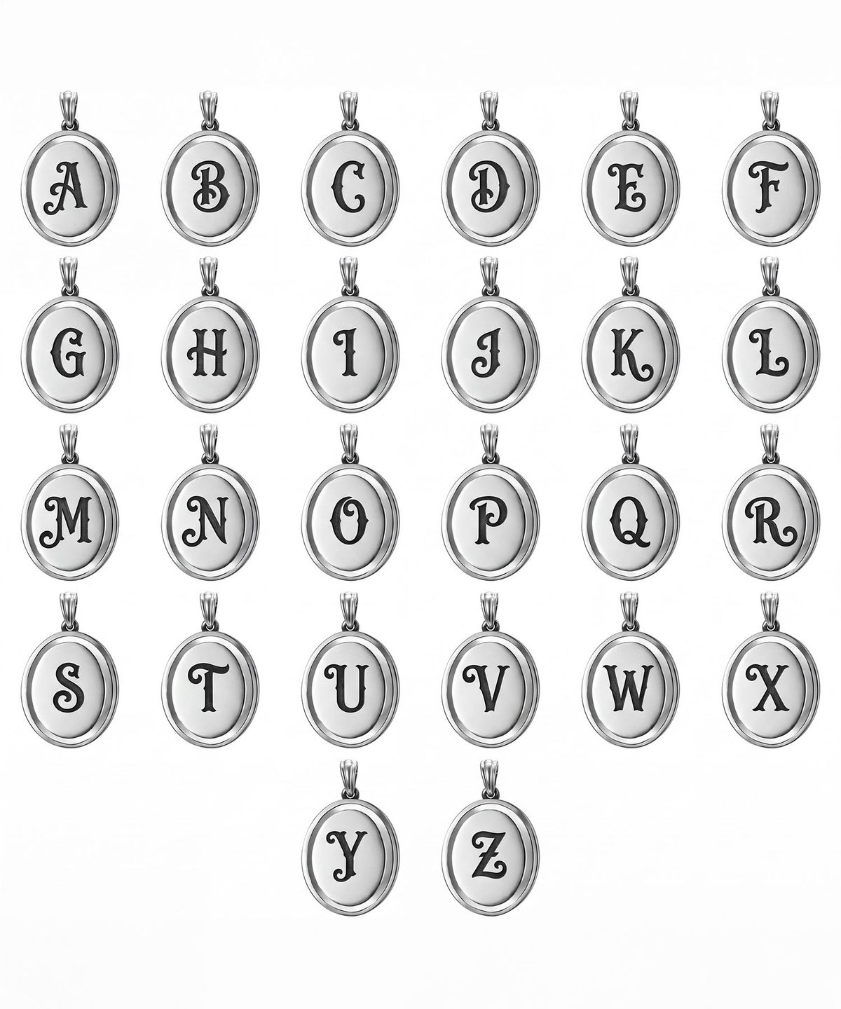 스팅925(STING925) Oval Top Initial Pendant