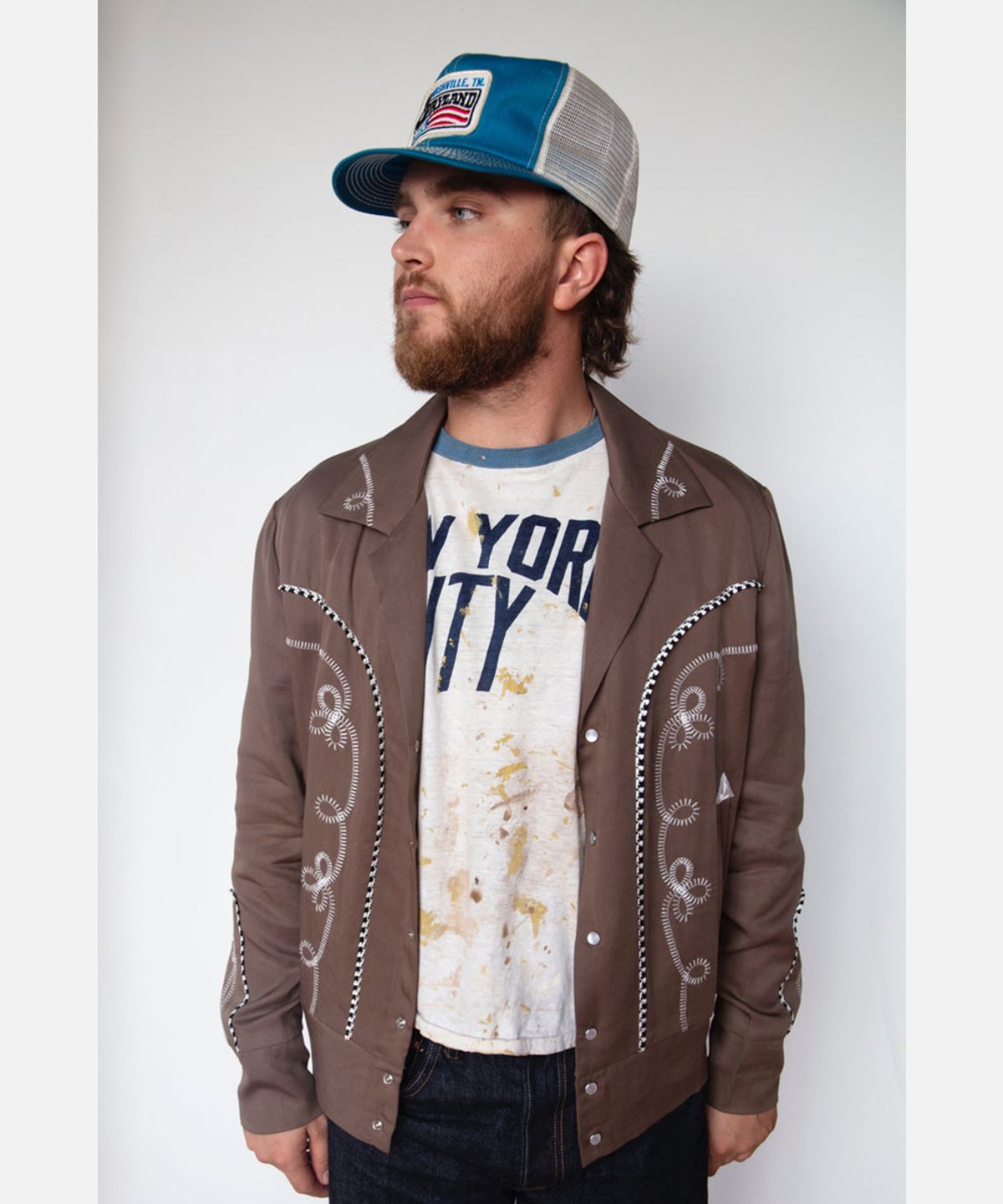 에이치바씨(HBARC) BOLERO MENS JACKET - COCOA/WHITE
