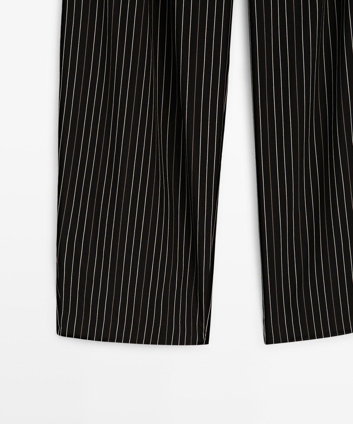 마시모두띠(MASSIMO DUTTI) 스카프 디테일 스트라이프 배럴핏 팬츠