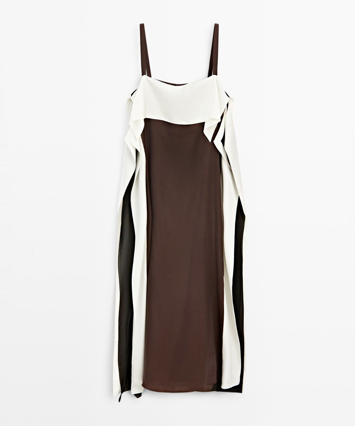 마시모두띠(MASSIMO DUTTI) 컬러 블록 플루이드 미디 원피스