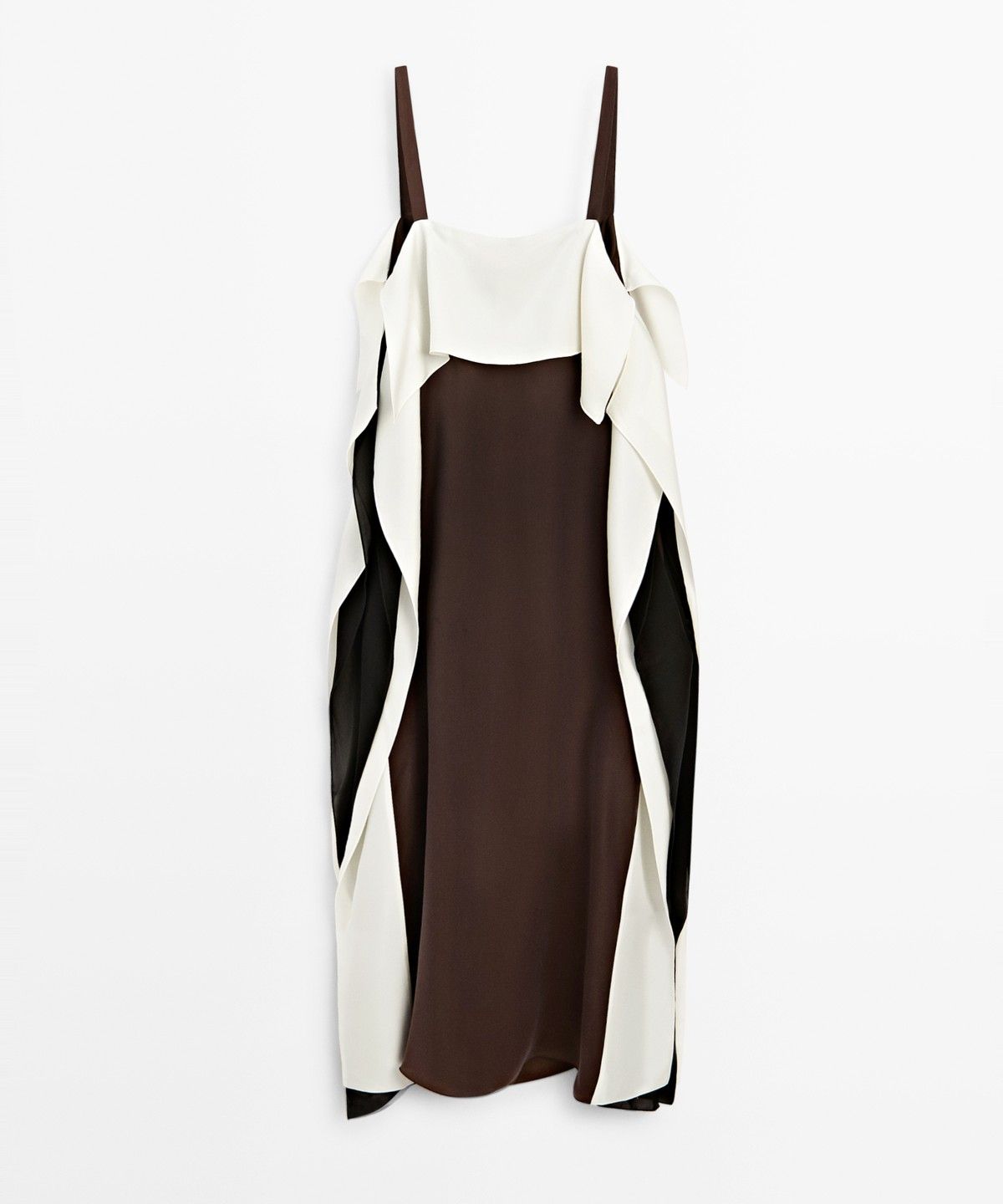 마시모두띠(MASSIMO DUTTI) 컬러 블록 플루이드 미디 원피스