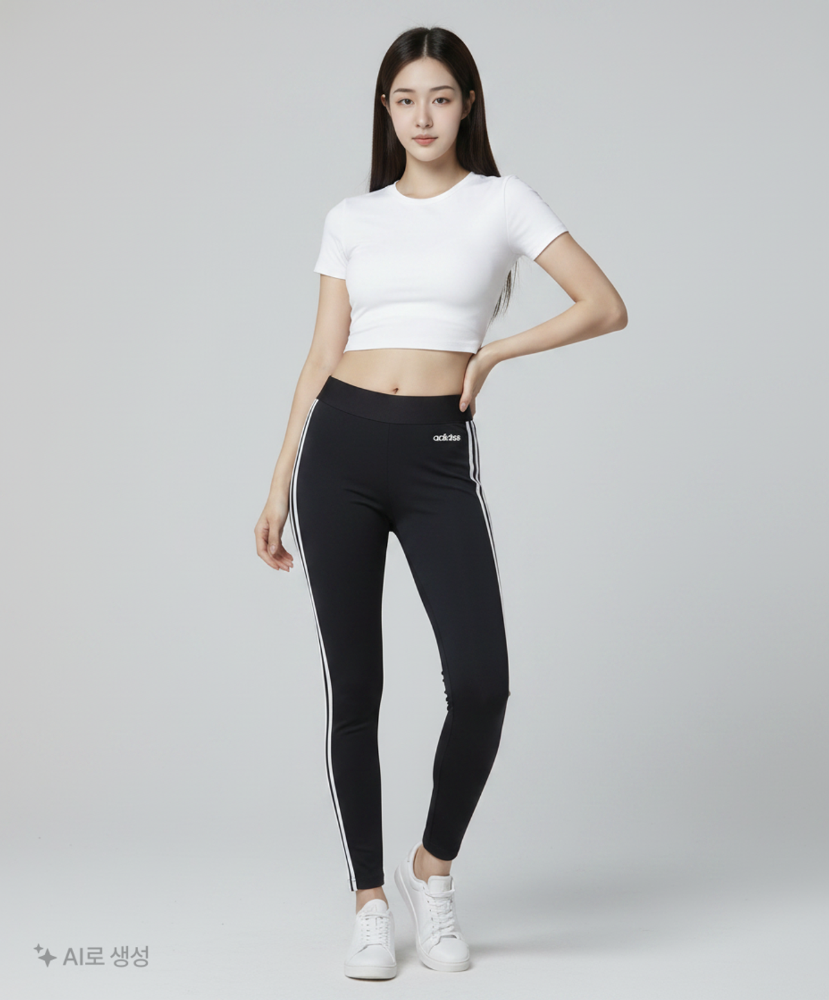 아디다스(ADIDAS) 에센셜 3S 레깅스 - 블랙:화이트 / DP2389 XS