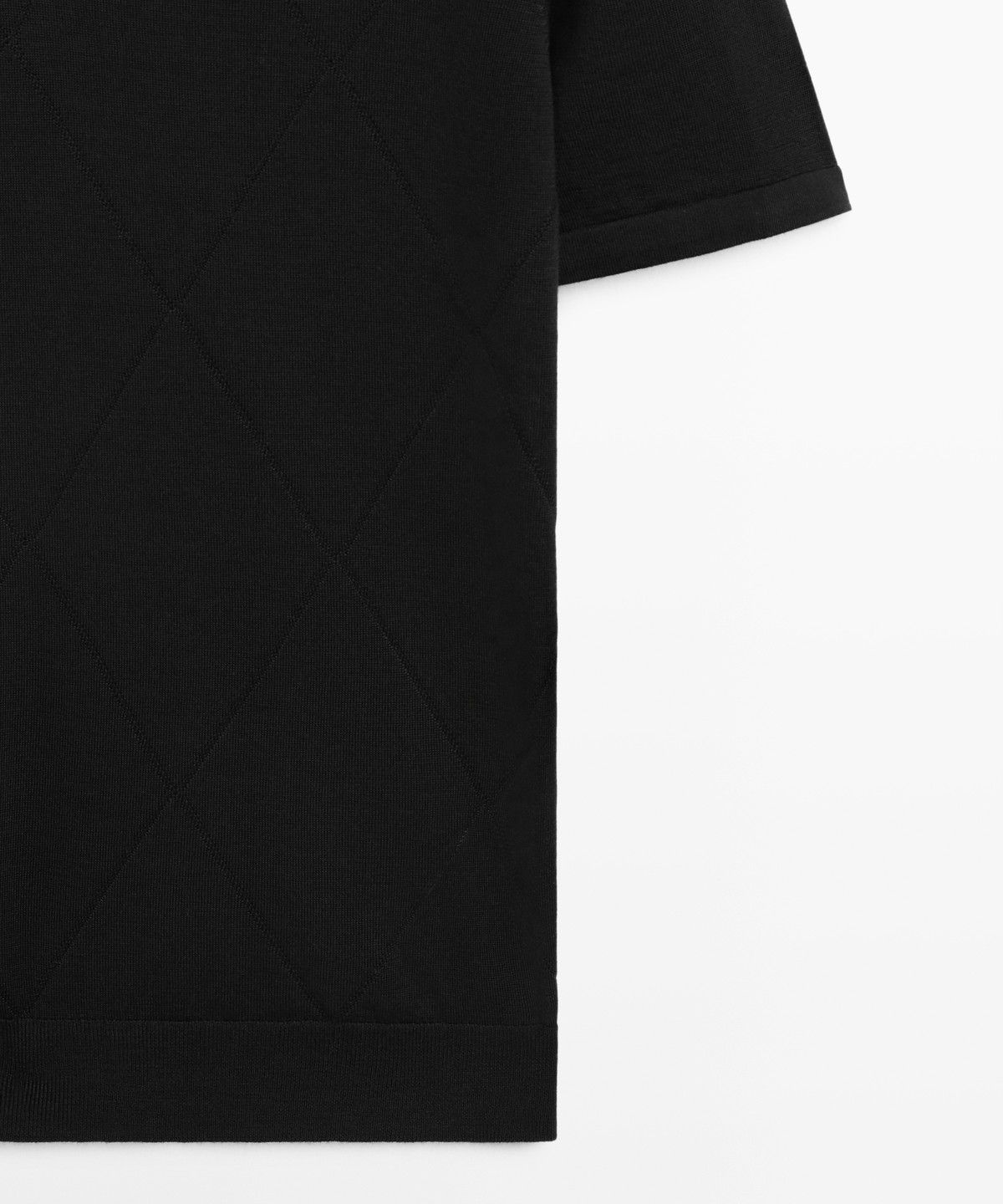 마시모두띠(MASSIMO DUTTI) 다이아몬드 패턴 저지 폴로
