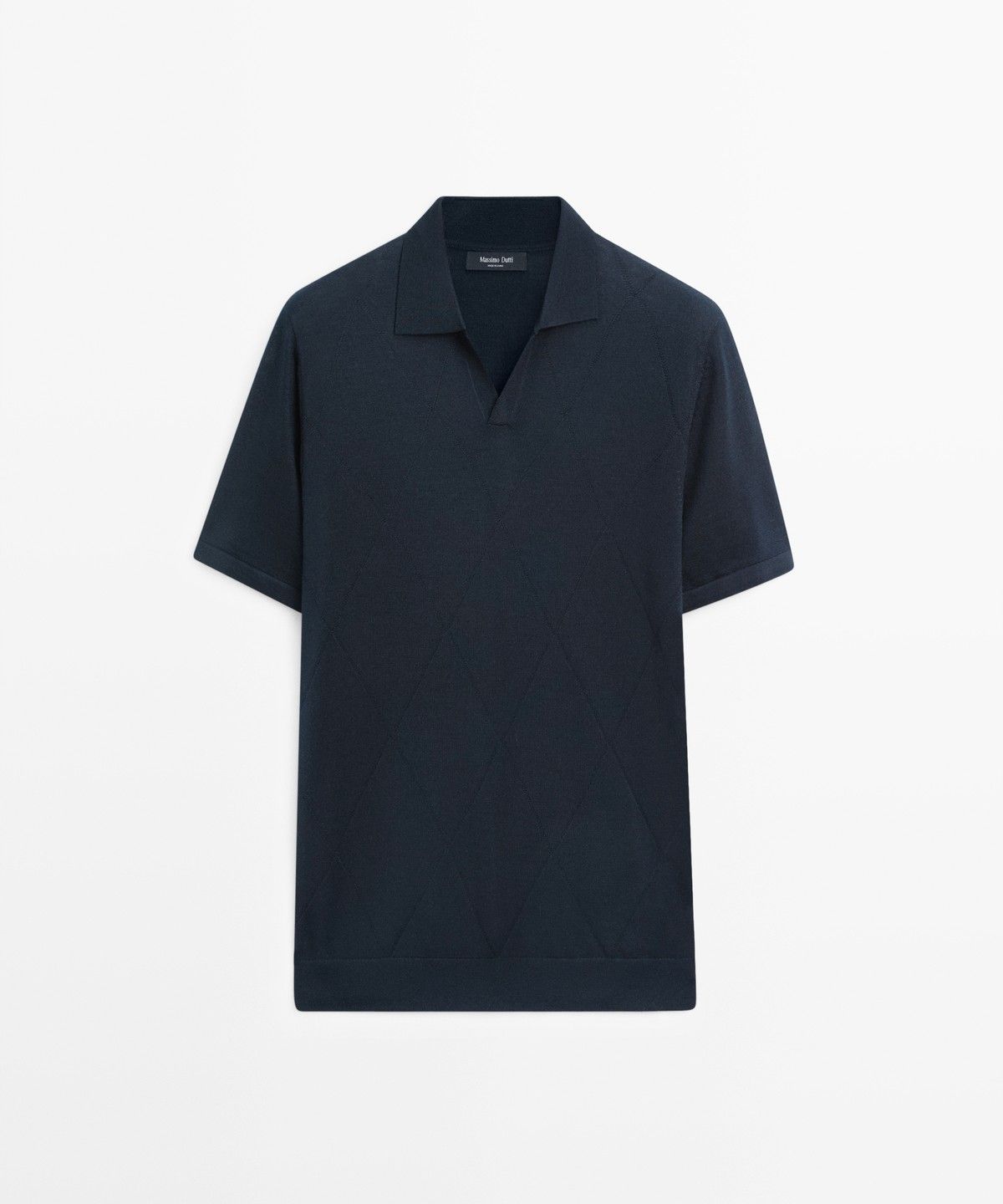 마시모두띠(MASSIMO DUTTI) 다이아몬드 패턴 저지 폴로
