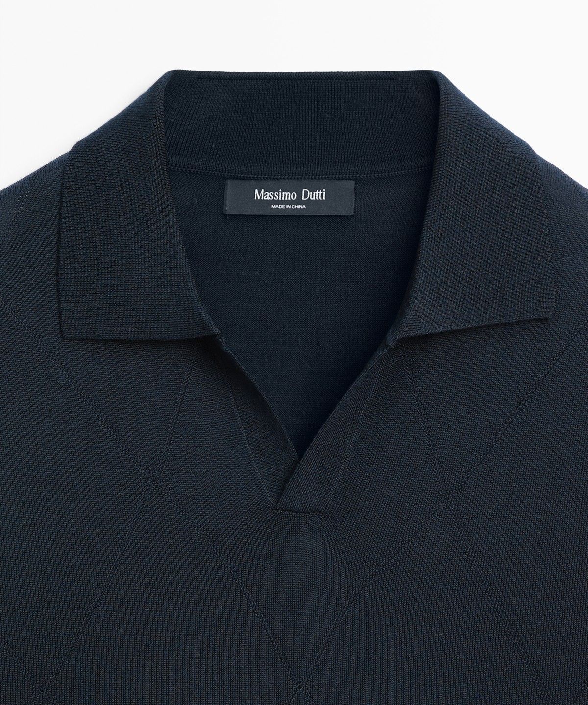마시모두띠(MASSIMO DUTTI) 다이아몬드 패턴 저지 폴로