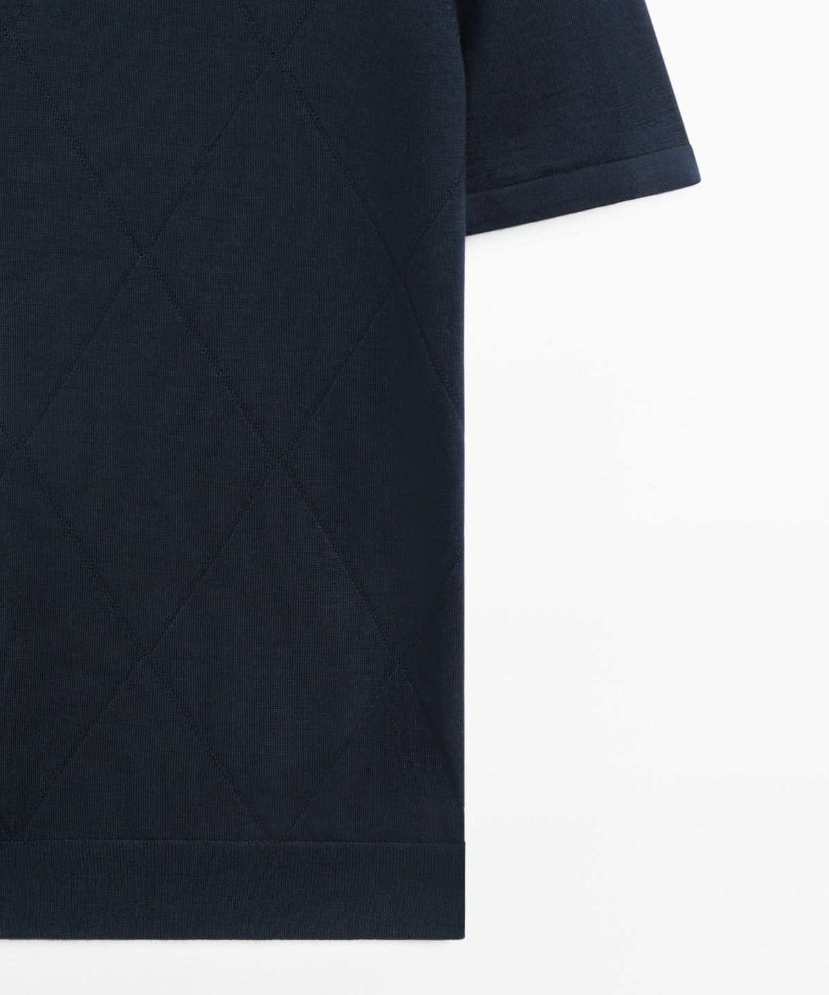 마시모두띠(MASSIMO DUTTI) 다이아몬드 패턴 저지 폴로