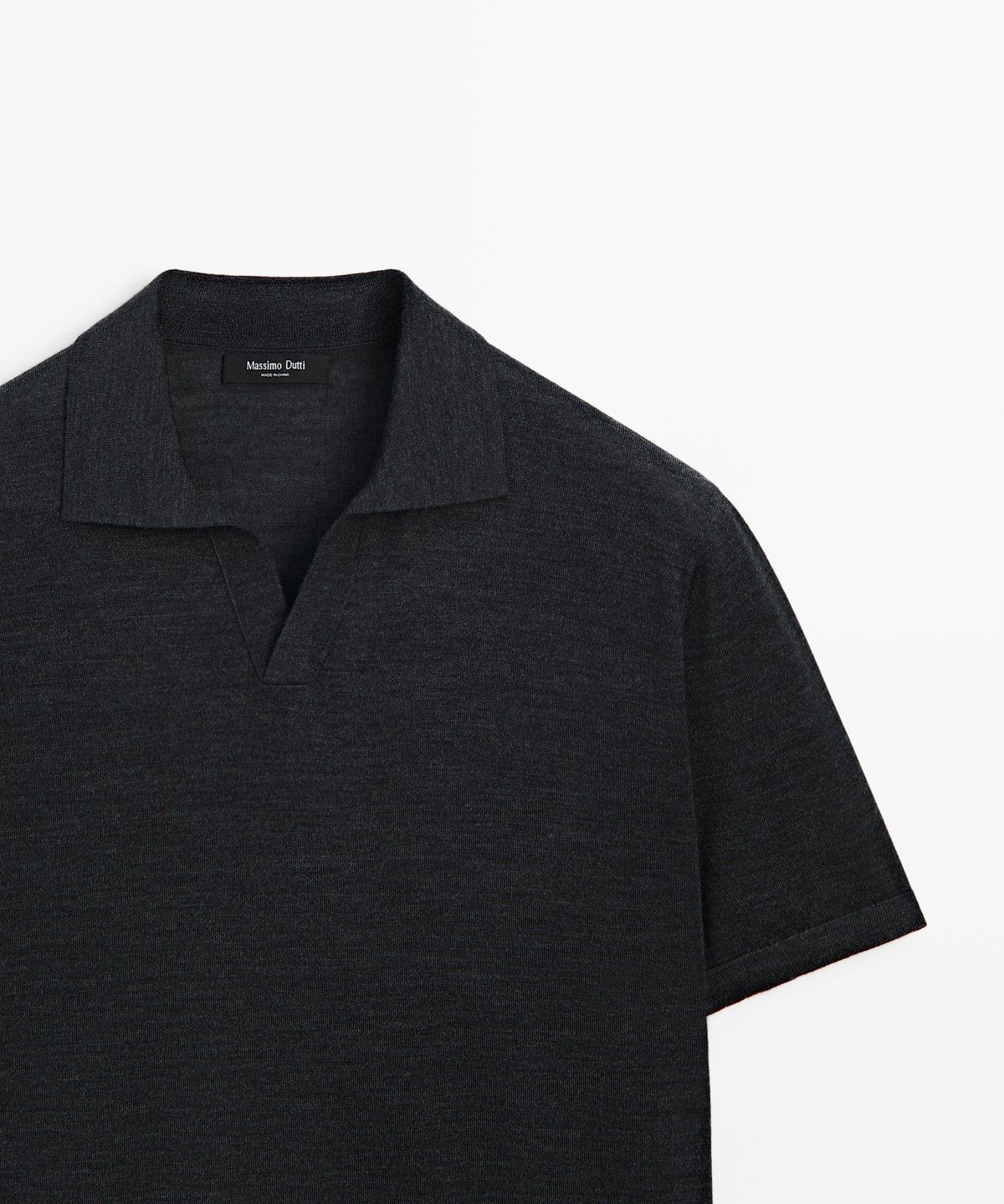 마시모두띠(MASSIMO DUTTI) 울 블렌드 반팔 니트 폴로셔츠