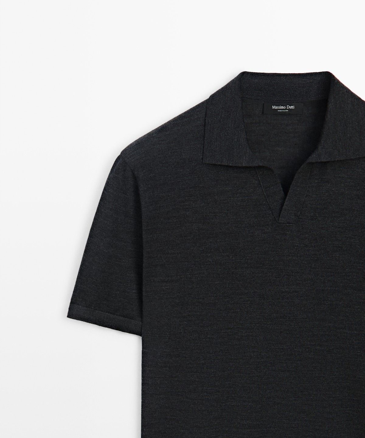 마시모두띠(MASSIMO DUTTI) 울 블렌드 반팔 니트 폴로셔츠