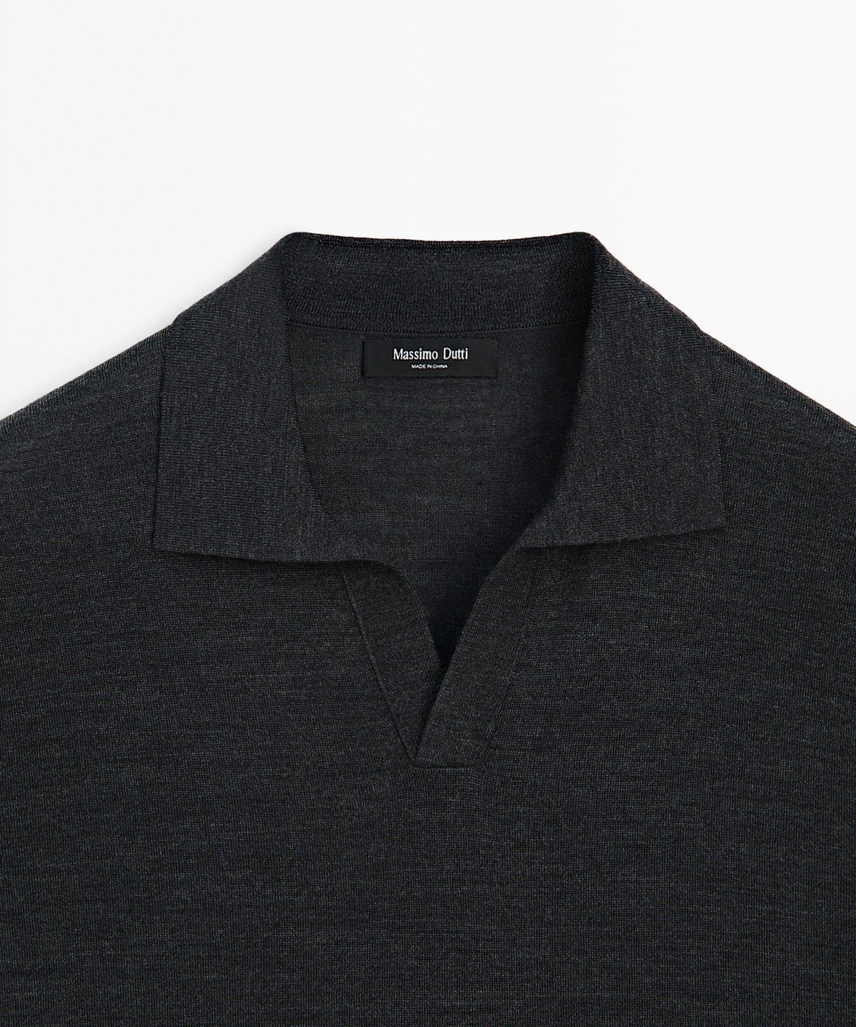 마시모두띠(MASSIMO DUTTI) 울 블렌드 반팔 니트 폴로셔츠