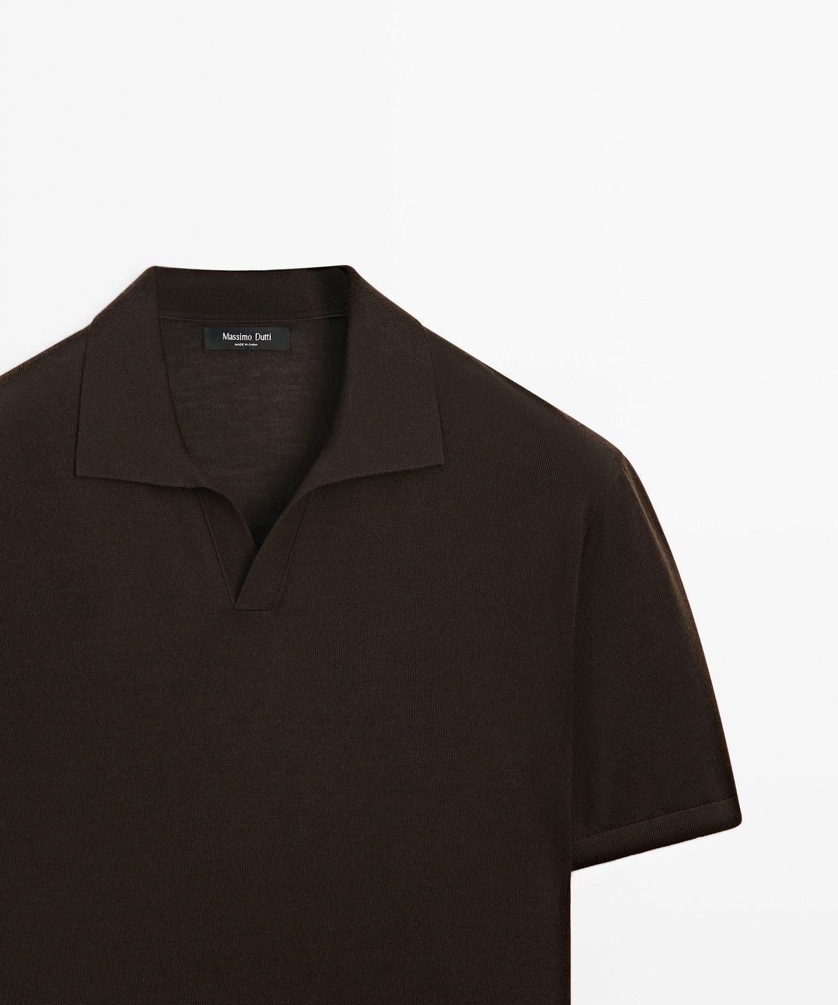 마시모두띠(MASSIMO DUTTI) 울 블렌드 반팔 니트 폴로셔츠