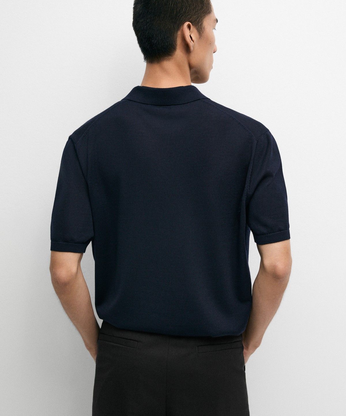 마시모두띠(MASSIMO DUTTI) 울 블렌드 반팔 니트 폴로셔츠