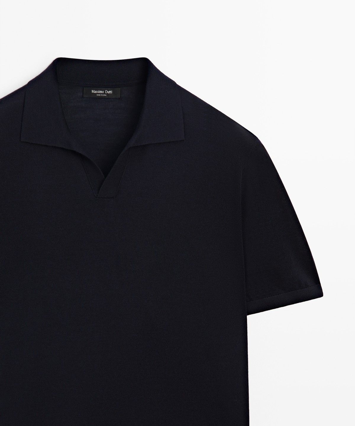 마시모두띠(MASSIMO DUTTI) 울 블렌드 반팔 니트 폴로셔츠