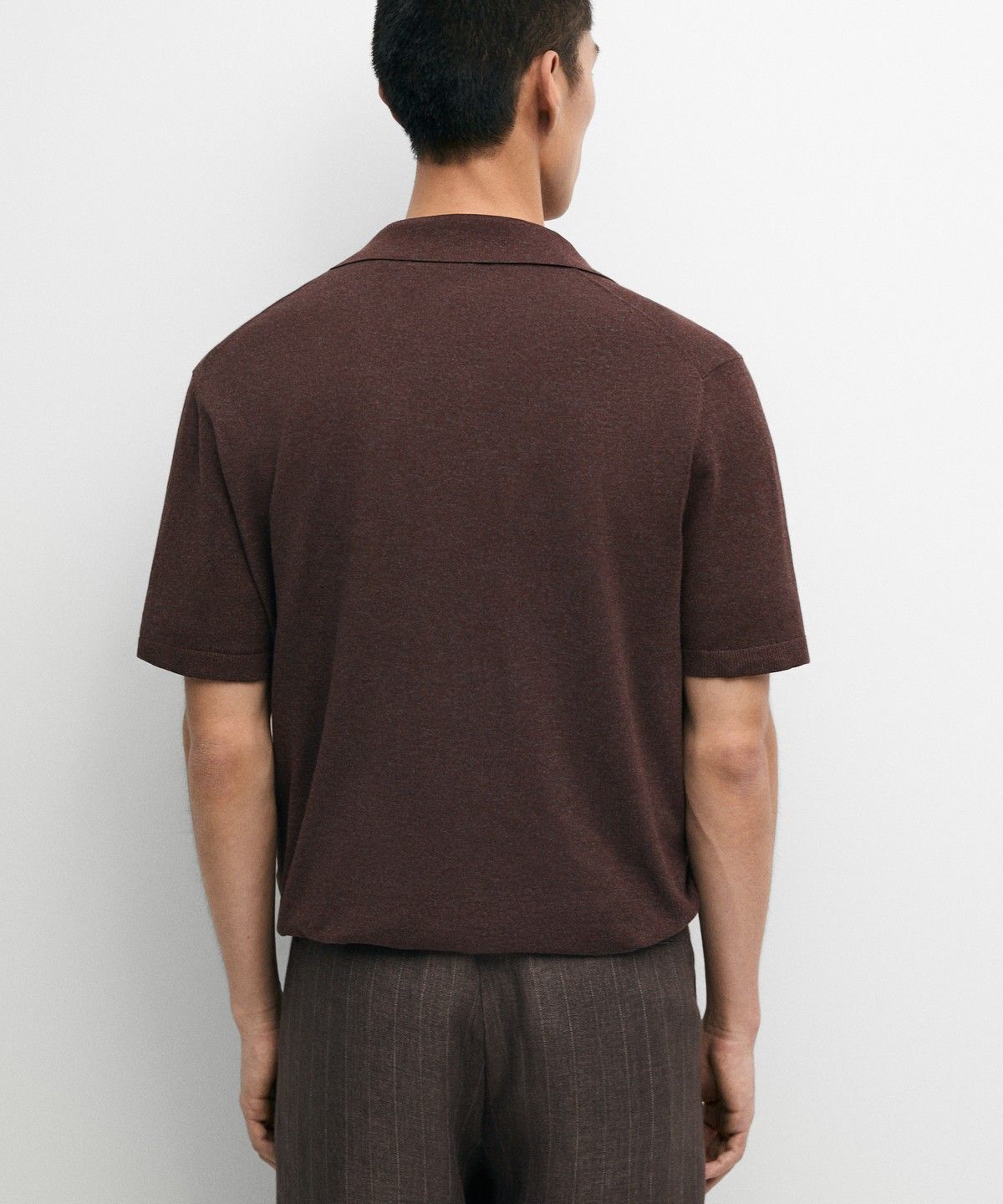 마시모두띠(MASSIMO DUTTI) 버튼 반팔 니트 티셔츠