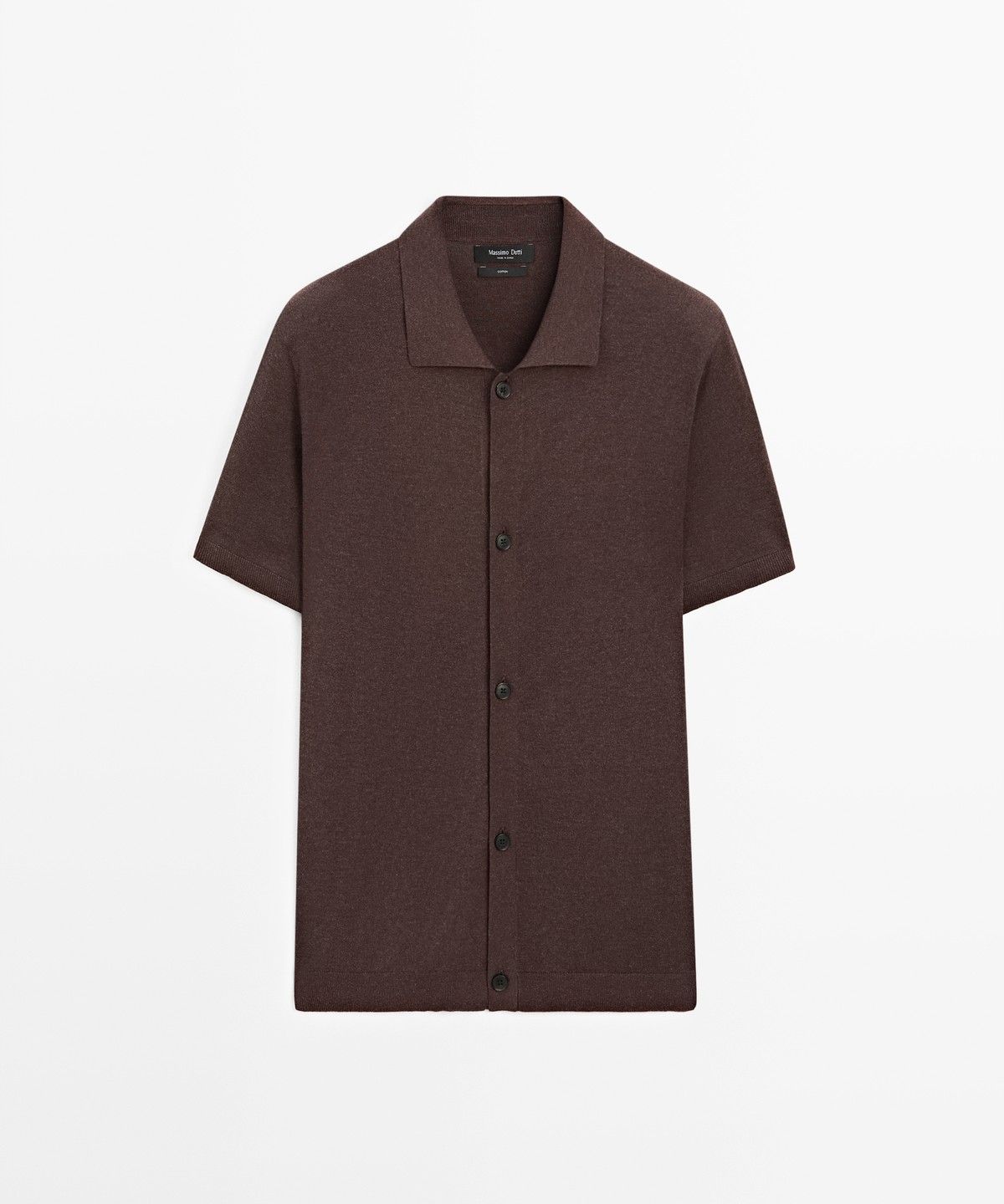 마시모두띠(MASSIMO DUTTI) 버튼 반팔 니트 티셔츠