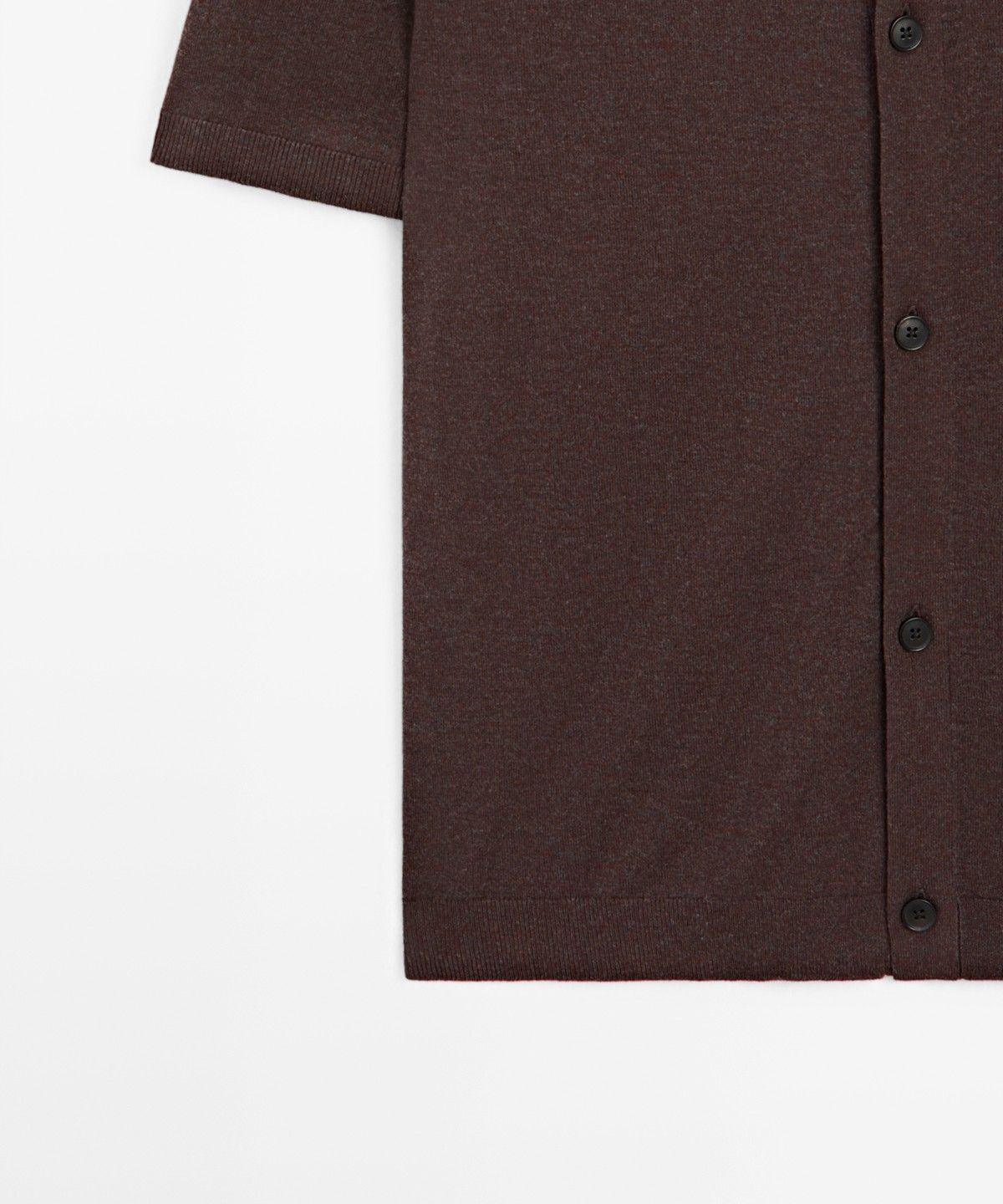 마시모두띠(MASSIMO DUTTI) 버튼 반팔 니트 티셔츠