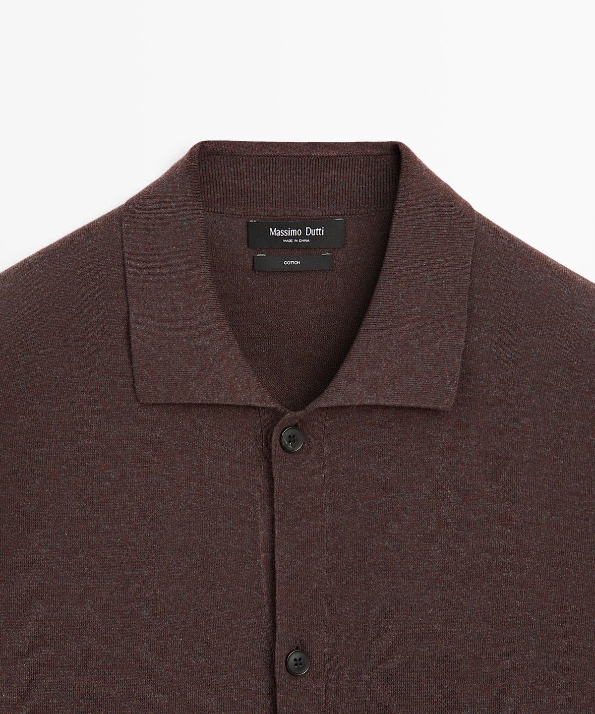 마시모두띠(MASSIMO DUTTI) 버튼 반팔 니트 티셔츠