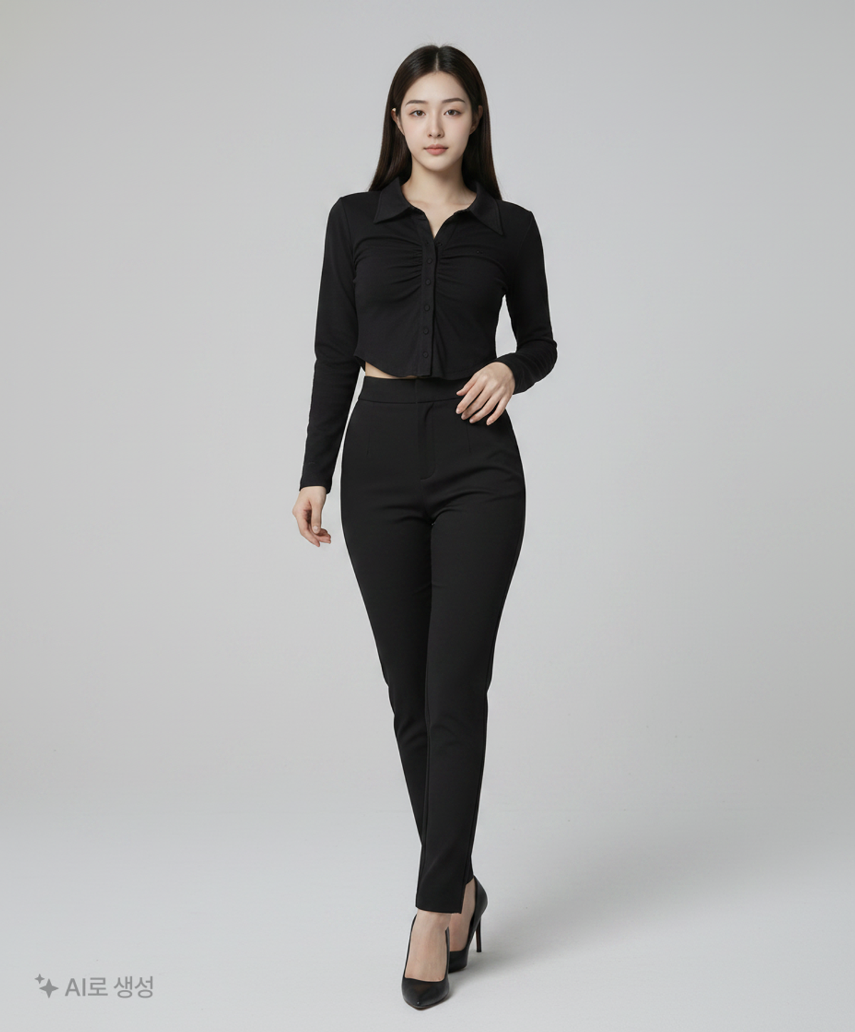 어반드레스(AVANDRESS) Nicole Cara Shirring Shirt BLACK S