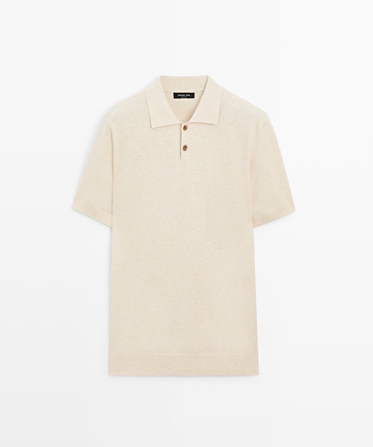 마시모두띠(MASSIMO DUTTI) 코튼 린넨 버튼 폴로 셔츠