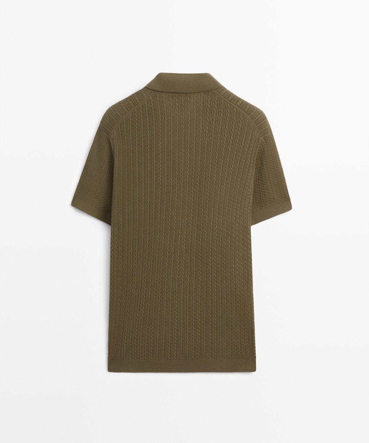 마시모두띠(MASSIMO DUTTI) 100% 코튼 케이블 니트 폴로 스웨터