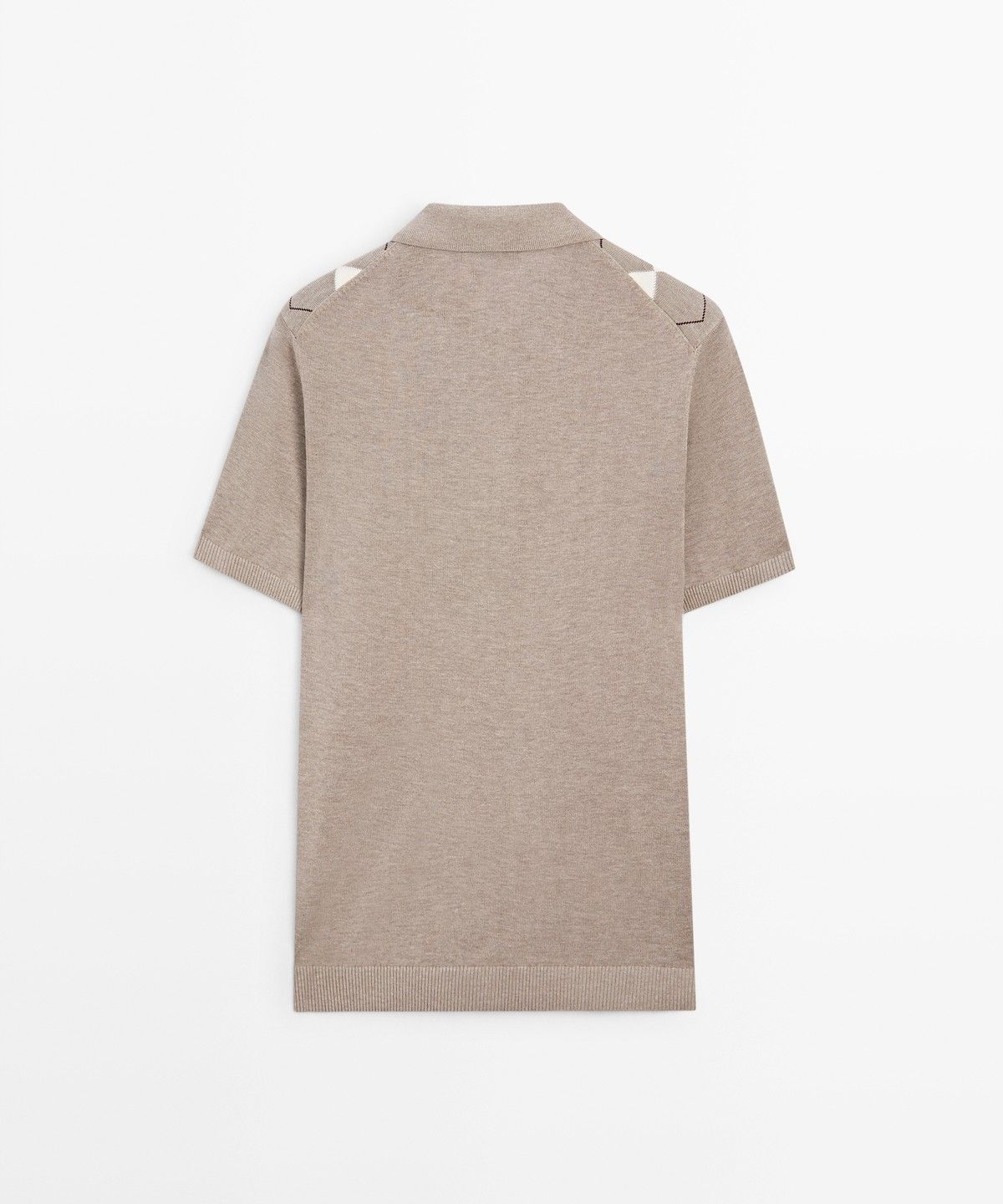 마시모두띠(MASSIMO DUTTI) 아가일 코튼 블렌드 반팔 폴로 셔츠