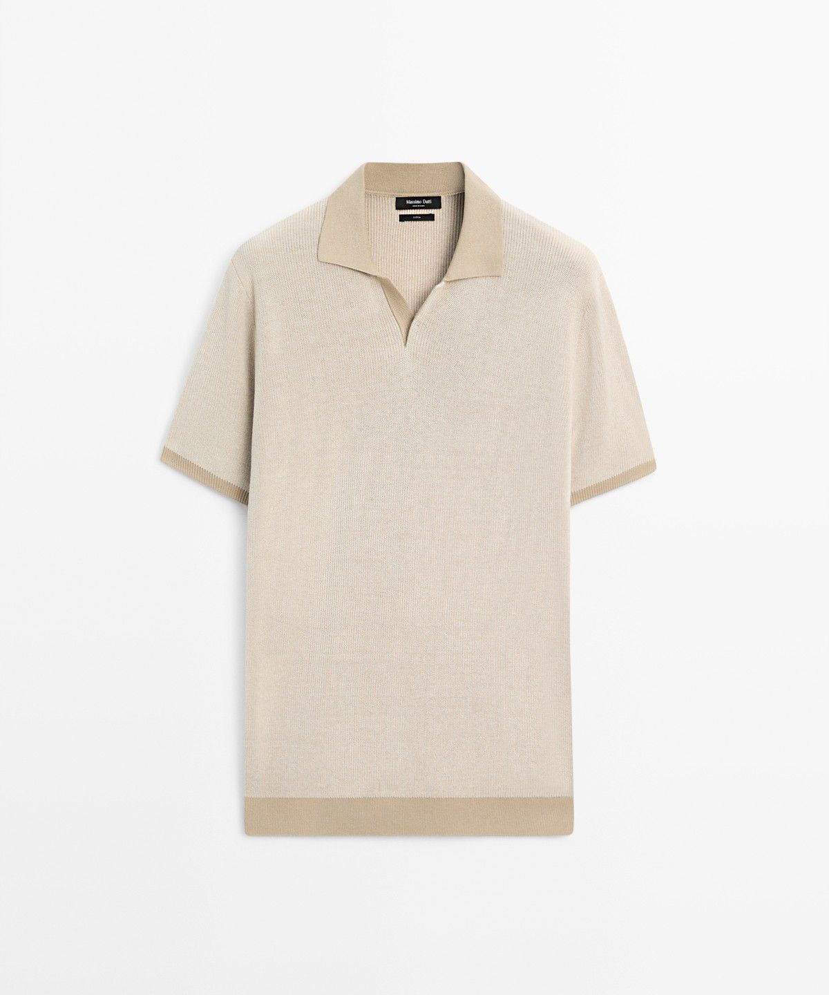마시모두띠(MASSIMO DUTTI) 100% 코튼 니트 폴로 스웨터