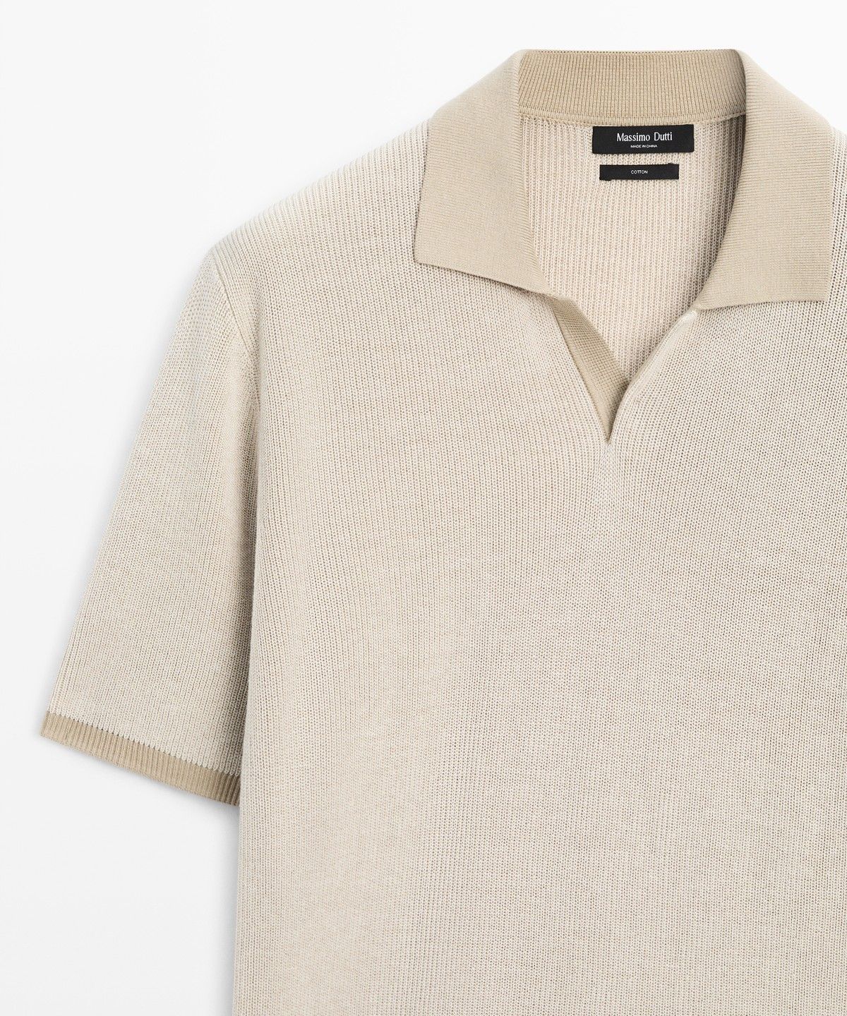 마시모두띠(MASSIMO DUTTI) 100% 코튼 니트 폴로 스웨터