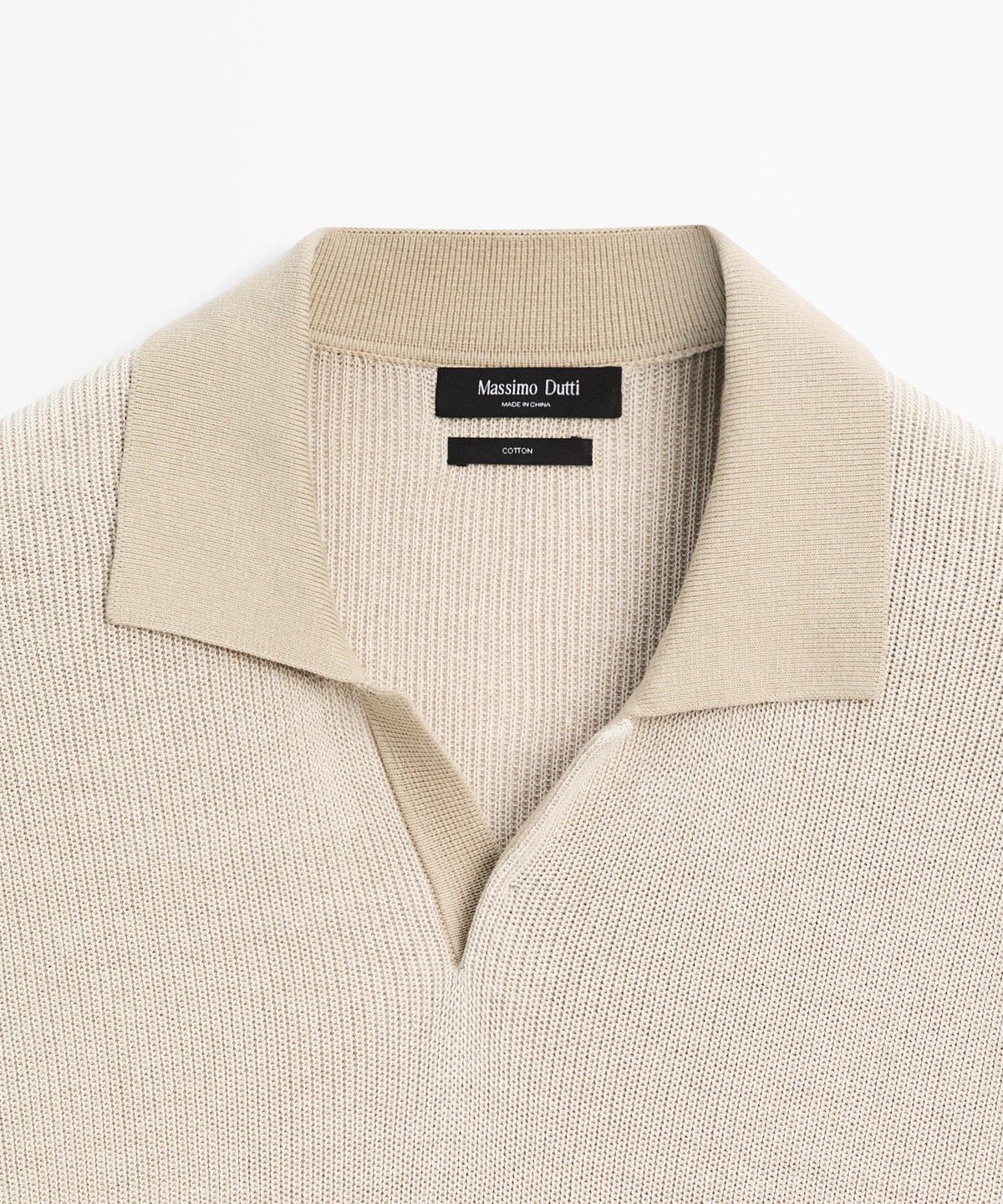 마시모두띠(MASSIMO DUTTI) 100% 코튼 니트 폴로 스웨터
