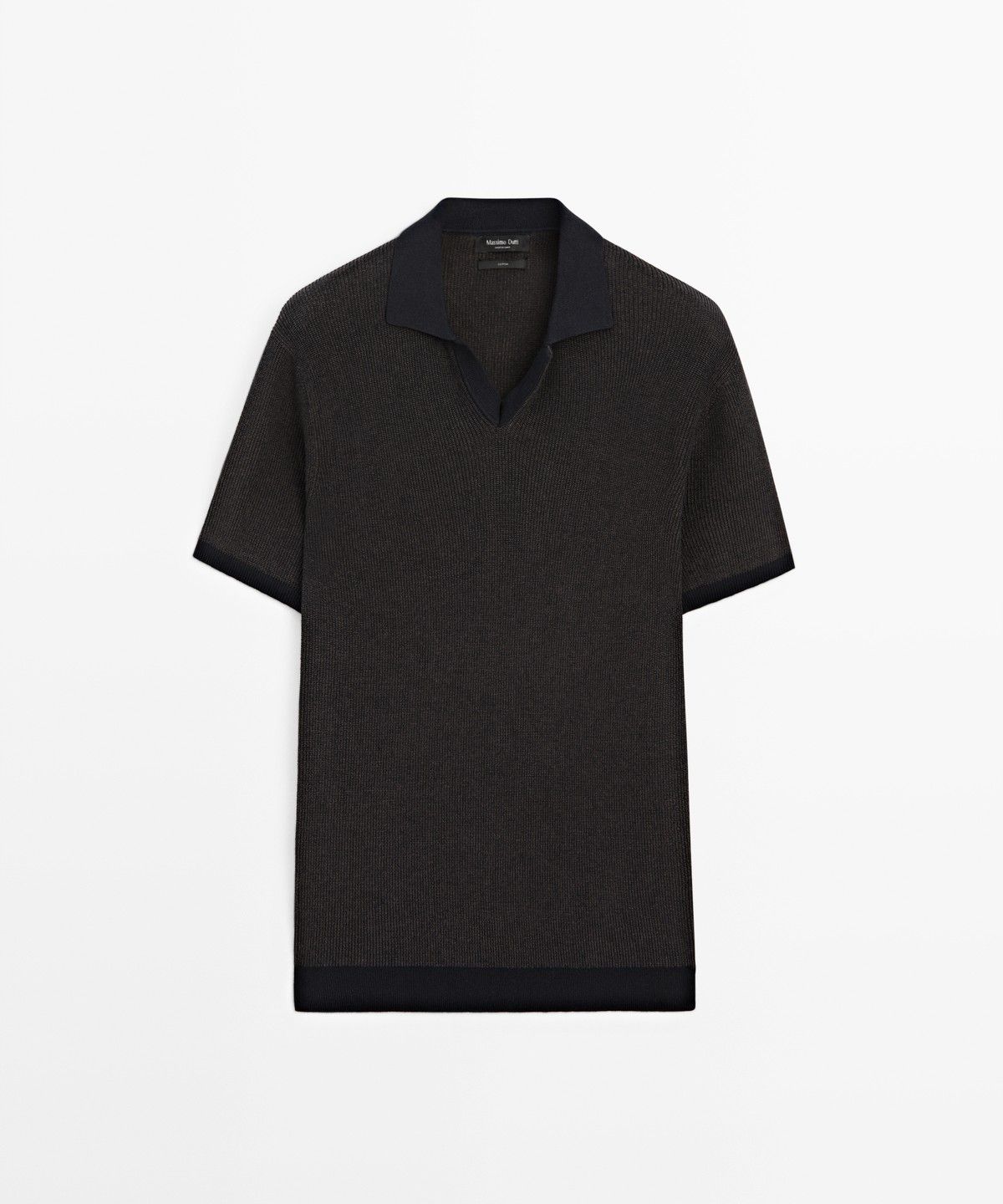마시모두띠(MASSIMO DUTTI) 100% 코튼 니트 폴로 스웨터