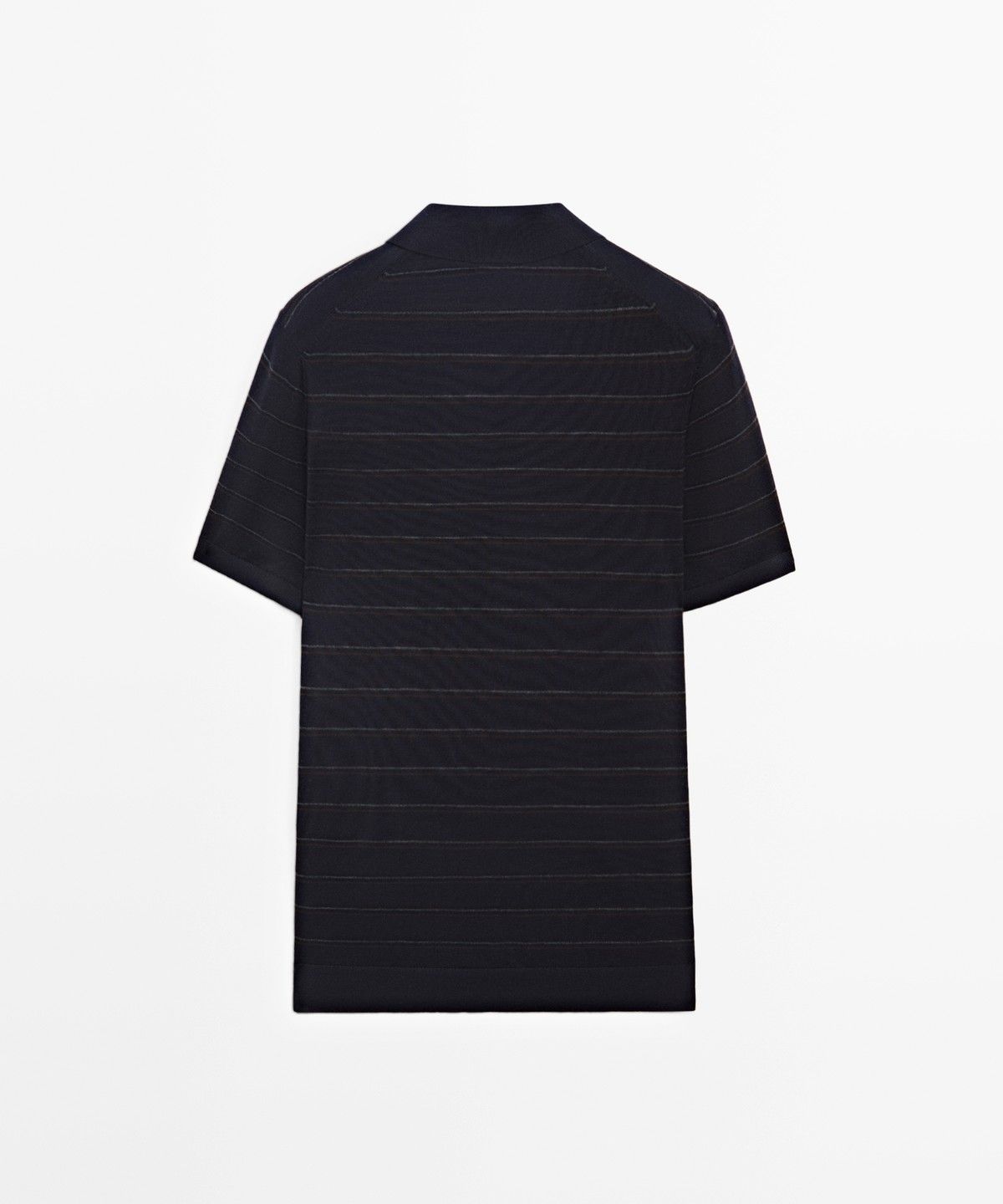마시모두띠(MASSIMO DUTTI) 스트라이프 반팔 니트 폴로 스웨터